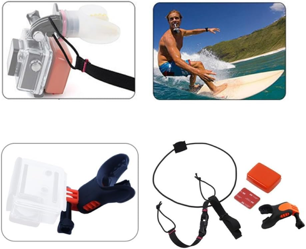 Azragon Gopro Accessories Mouth Mount for Gopro Hero 13/12/11/10/9 & DJI Osmo Action | Surfing, Skiing, Mountain Biking Mouth Bracket with Anti-Slip Design image number 2