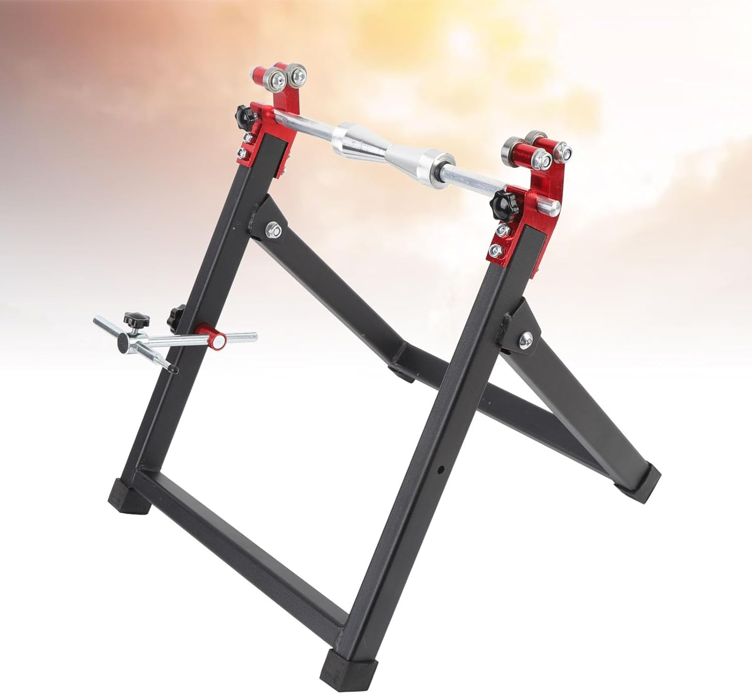 Sorandy Motorcycle Rim Tire Wheel Balancer, Balancing Spin Static Truing Stand, Foldable Portable Adjustable Centering Cones Rim Tire Balancer for Sport Dirt Bike,Motorcycle Maintenance image number 3