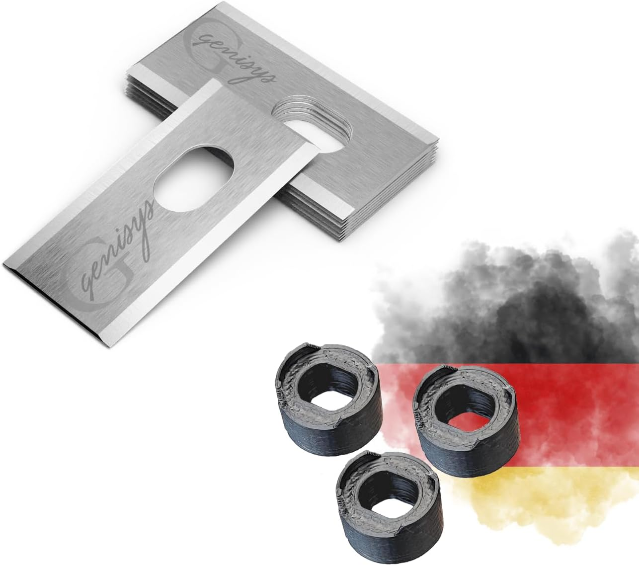 G Greengrass Tools Replacement Blade Compatible with Dreame A1 A2 Mova Robotic Lawnmower Blades - Longlife Stainless Steel [Shatterproof DIN EN 50636 Tested], Pieces: 12 + 12 Nuts image number 1