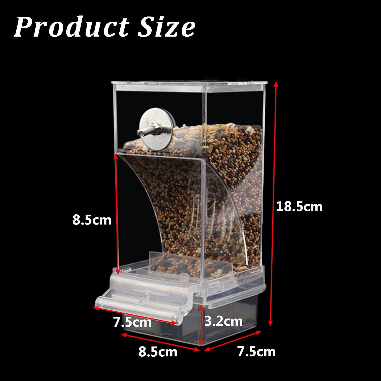 Acbbmns 2Pcs No Mess Bird Feeder Automatic Parrot Feeder Acrylic Transparent Seed Food Container Dispenser Cage Accessories for Small Pet Parakeets Lovebirds Budgies Canaries - 2Pcs image number 3