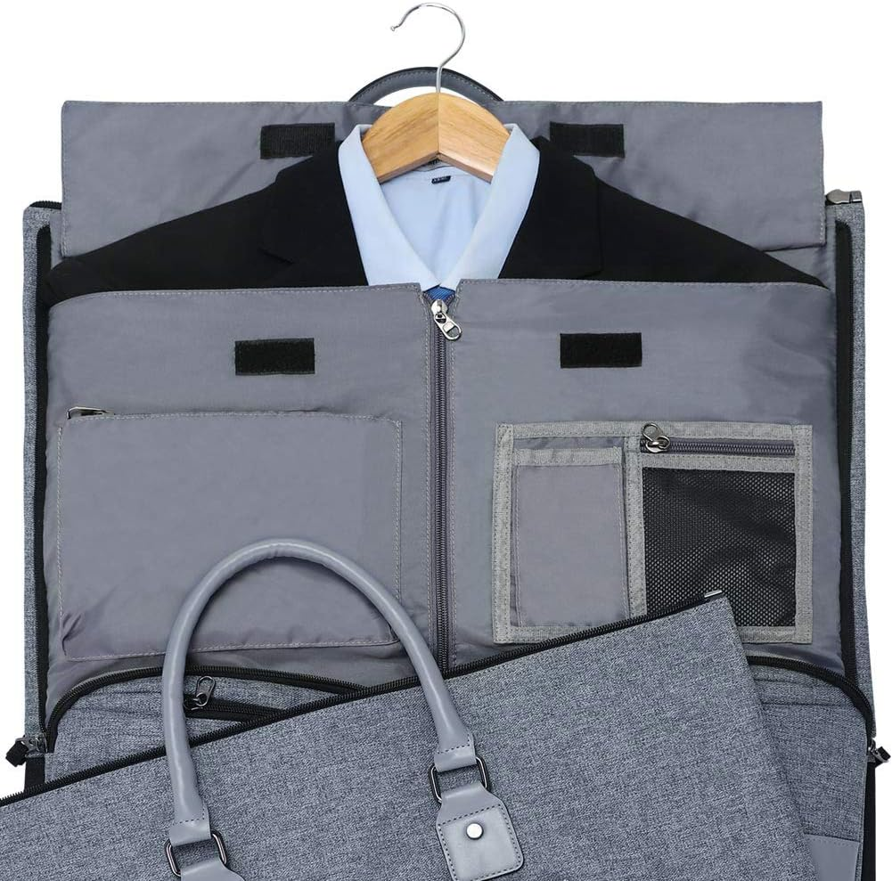 Convertible Garment Bag with Shoulder Strap, Modoker Carry on Garment Duffel Bag for Men Women - 2 in 1 Hanging Suitcase Suit Travel Bags - Black image number 5