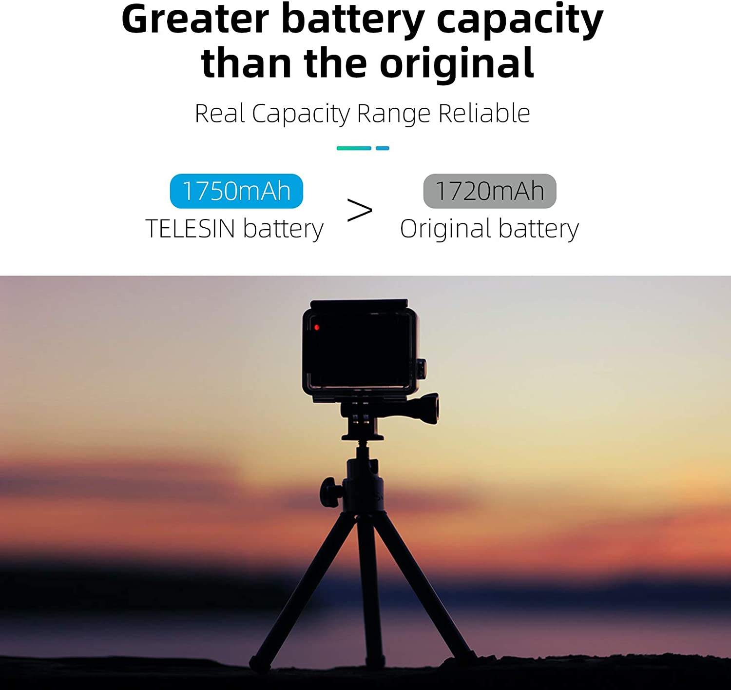 TELESIN 3 Pack Charger Battery Set for Go Pro Hero 10 Hero 9 Black, Triple Charging Case Support 3 Batteries Charge and 3 TF Card Storage,With 3 Battery Carry Boxes for Go Pro 10 9 Accessories image number 1