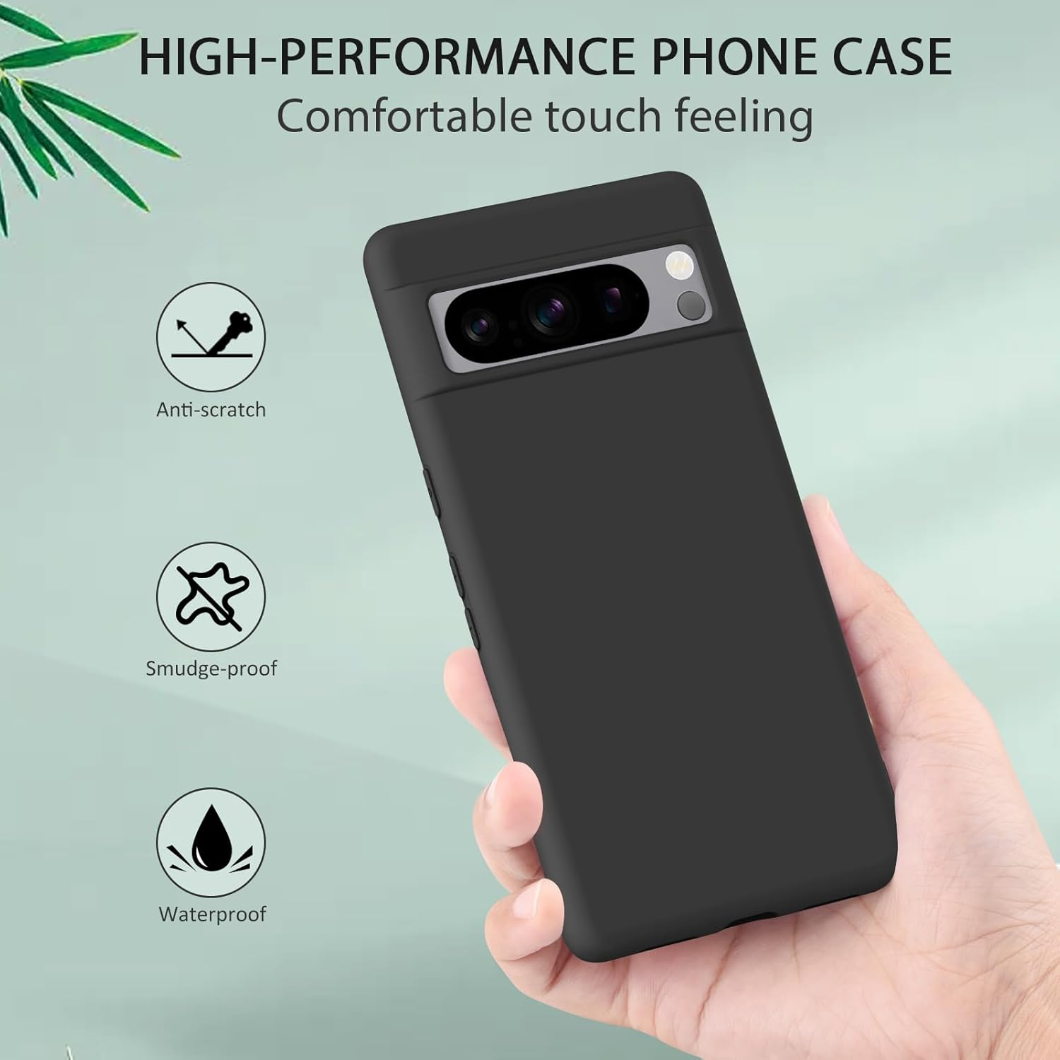 Silicone Case for Google Pixel 8 Pro Case(2023), Ultra Thin Flexible Premium Rubber Full Body Protection Anti-Fingerprint Dust-Proof Shockproof Anti-Scratch for Pixel 8 Pro Cover image number 5