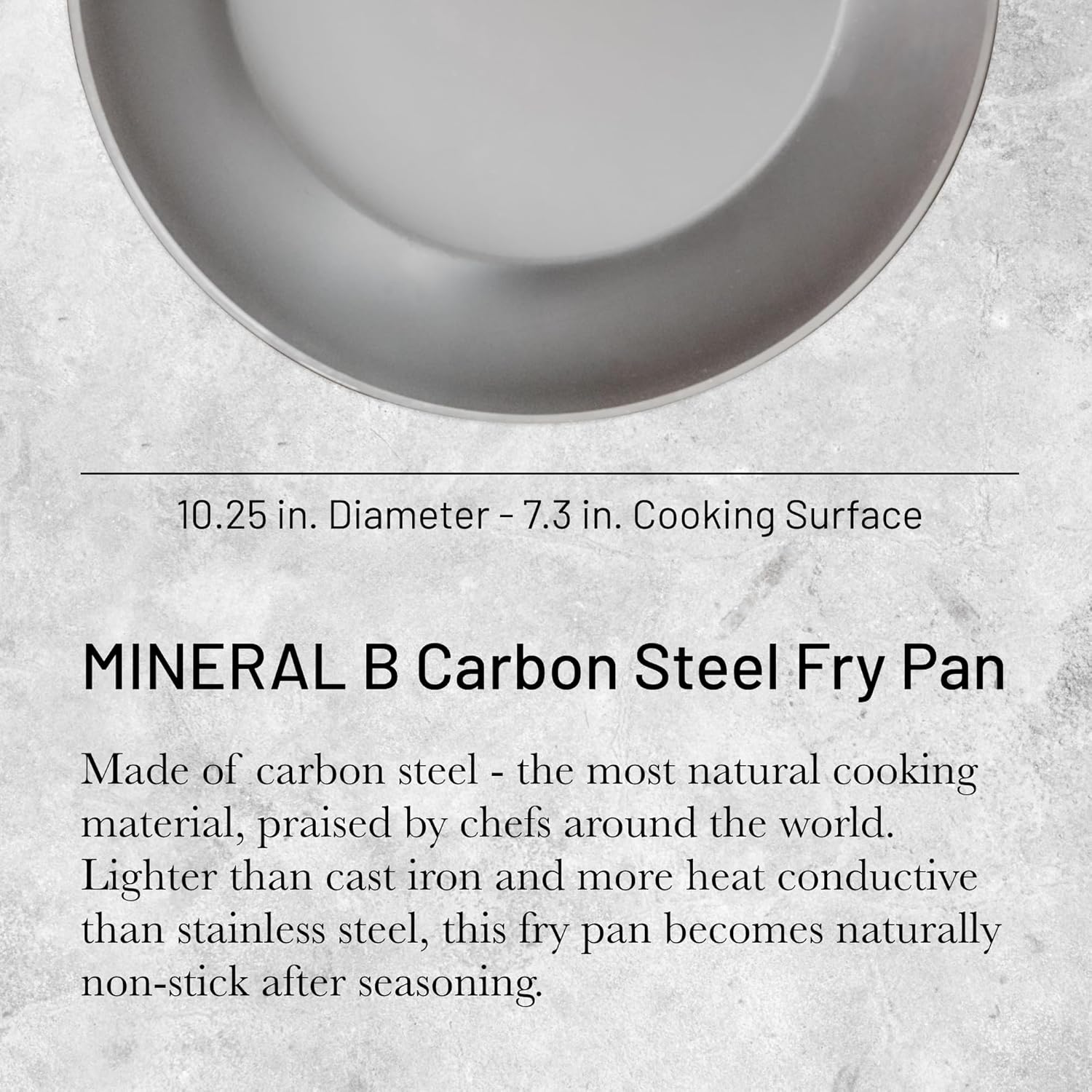 De Buyer Mineral B Carbon Steel Fry Pan - 10.25&rdquo; - Ideal for Searing, Sauteing & Reheating - Naturally Nonstick - Made in France image number 6