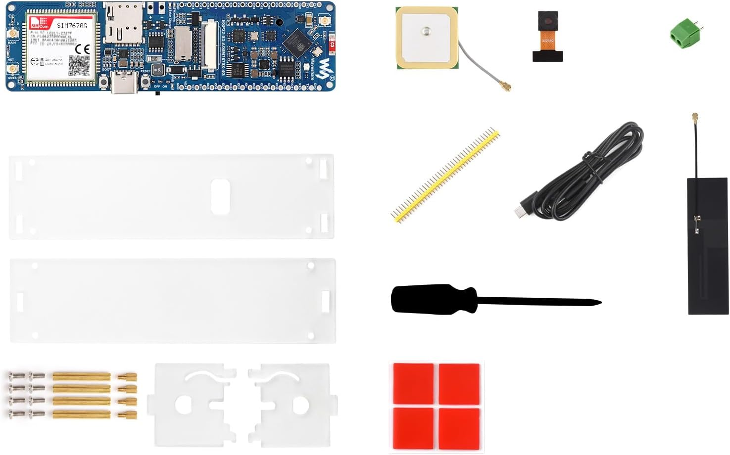 Waveshare ESP32-S3 SIM7670G 4G Development Board, LTE Cat-1 / Wifi/Bluetooth/Gnss Positioning Support, Global Coverage Multi Band, Suitable for 4G Portable Wifi, Onboard Camera/Antenna image number 3