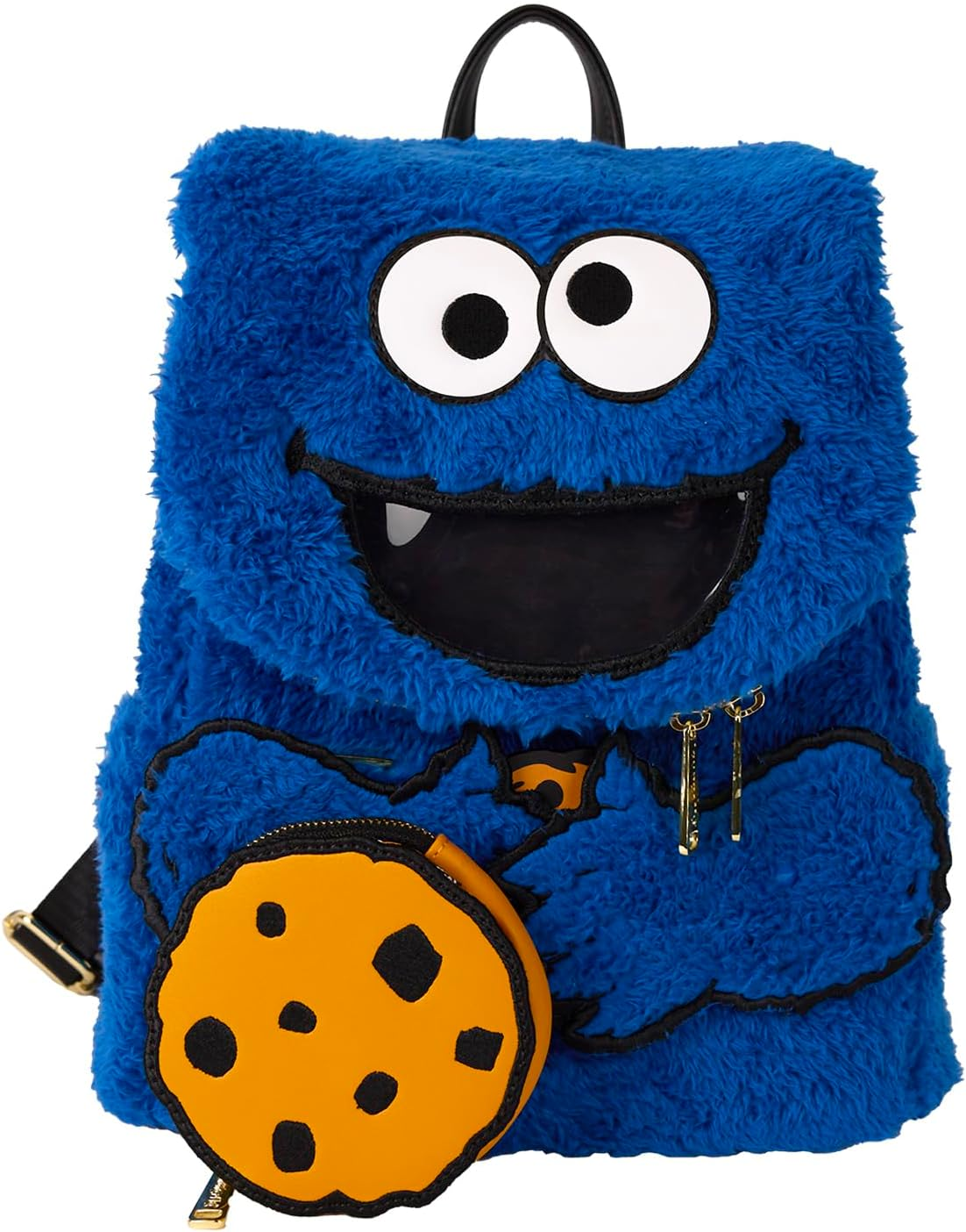 Loungefly Sesame Street Cookie Monster Plush Mini Backpack Sesame Street Accessories image number 4