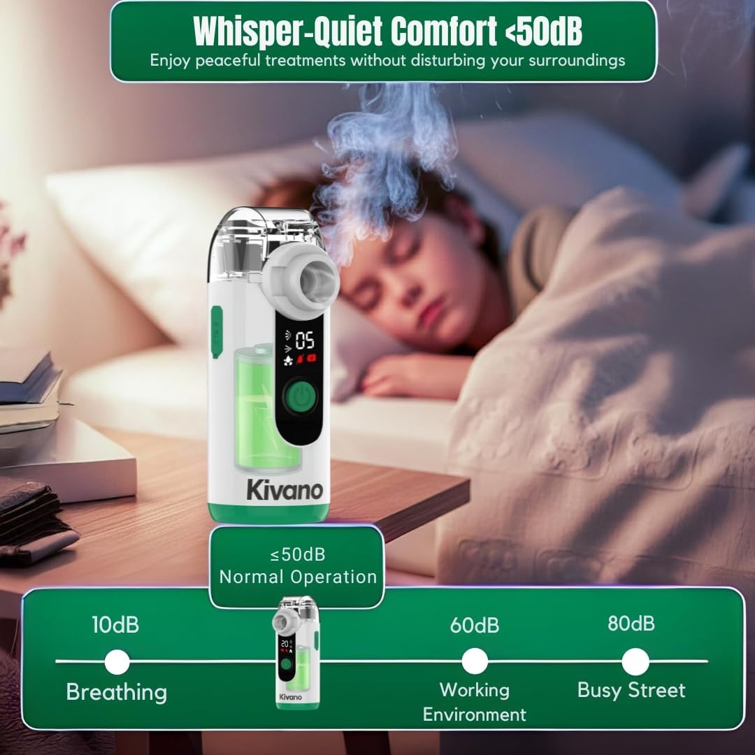 Nebulizer &ndash; Portable Nebuliser for Kids & Adults, Quiet Steam Inhaler for Breathing Relief, Handheld Nebuliser Machine for Home & Travel Use, Rechargeable Compact Inhalation Device
