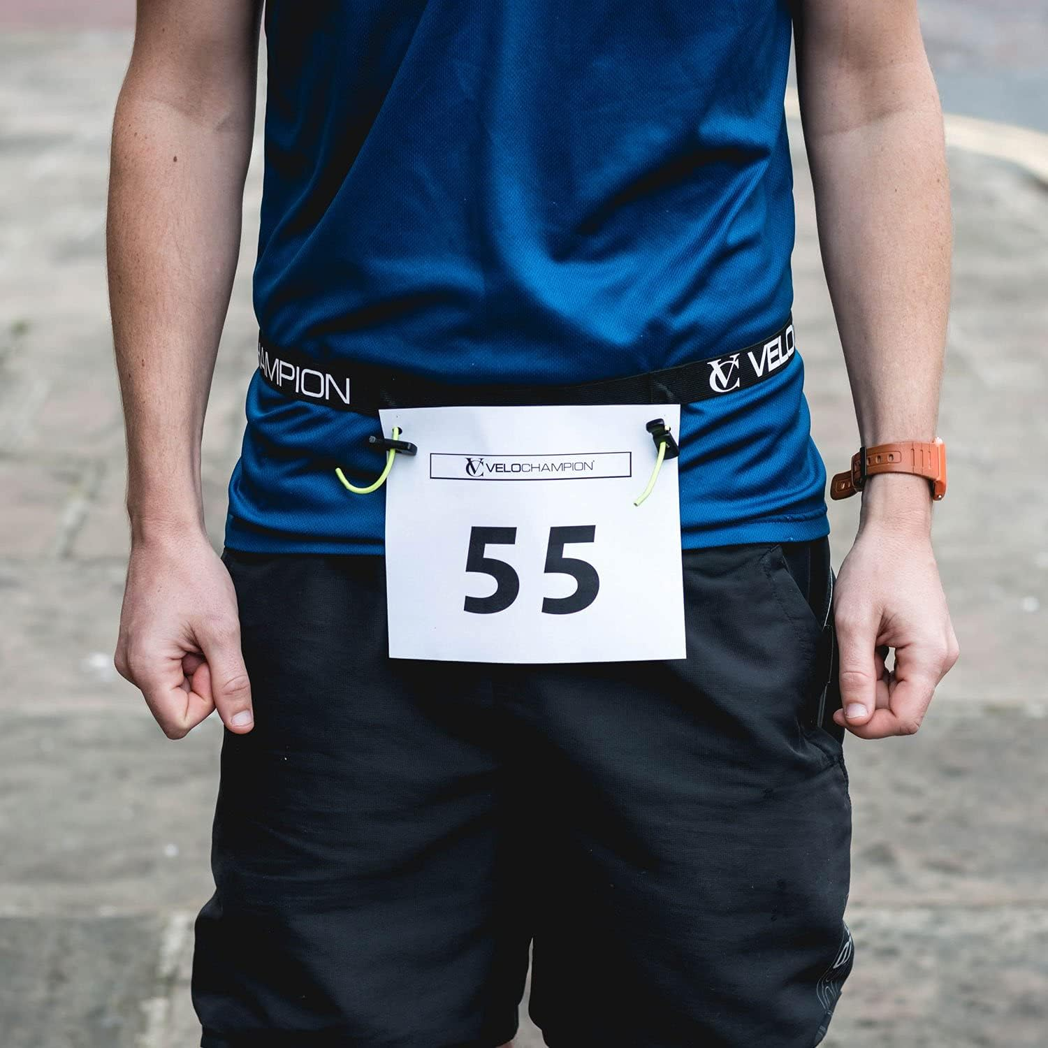 Velochampion Triathlon Running Waist Belt. Elasticated Stretch Fit Clip Fastening for Running, Triathlon, Cycling Marathon image number 4