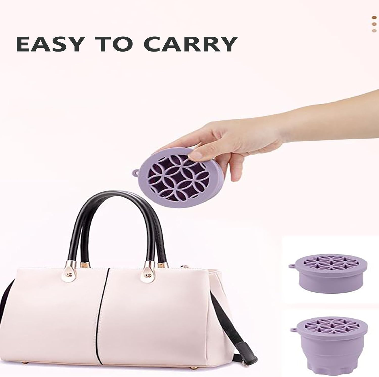 SYGELER Makeup Brush Cleaner Mat with Brush Storage Holder,3-In-1 Folding Makeup Brush Cleaning Pad - with Brush Drying Rack, Silicone Scrubbing Board+Powder Puff Cleaning Bowl image number 2