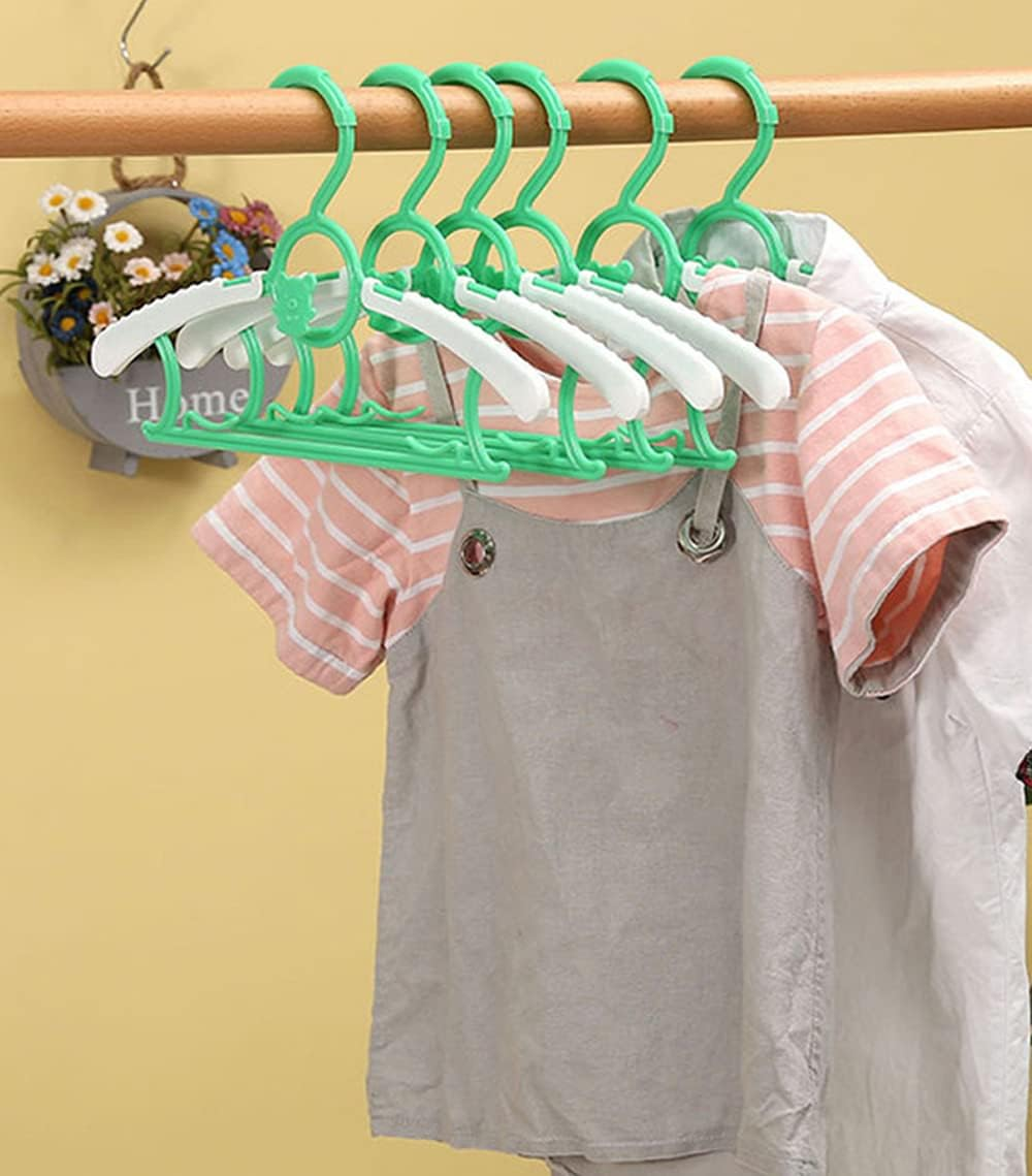 10-Pack Baby Coat Hangers Children Clothes Hangers Adjustable with Space Saving Stackable Hooks,H HOME-MART Universal Baby Hangers Non-Slip Coat Hanger with Windproof Hook image number 3