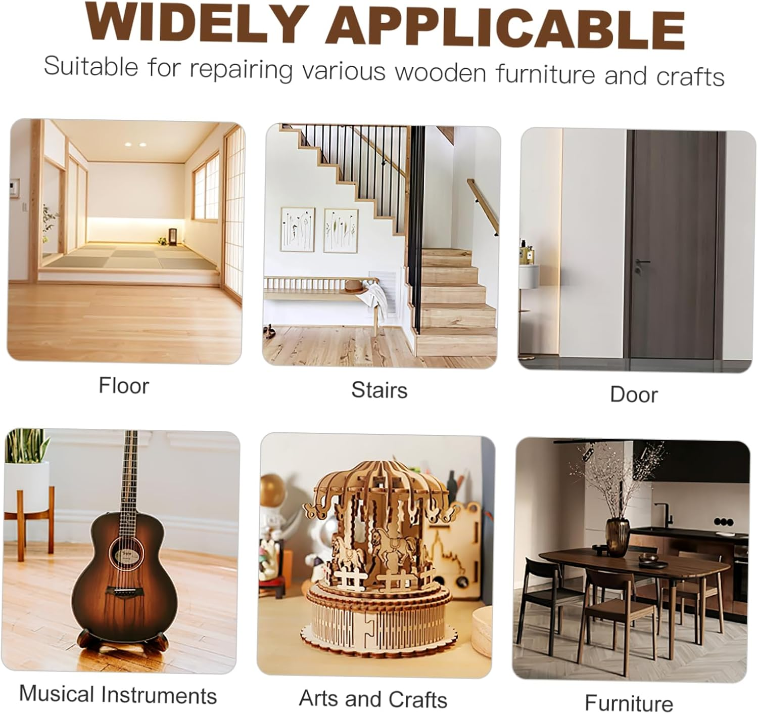 6 Pcs Wooden Furniture Repair Markers Quick Drying Scratch Concealer for Worn Edges Suitable for Wooden Surfaces Color Options for Finish image number 3