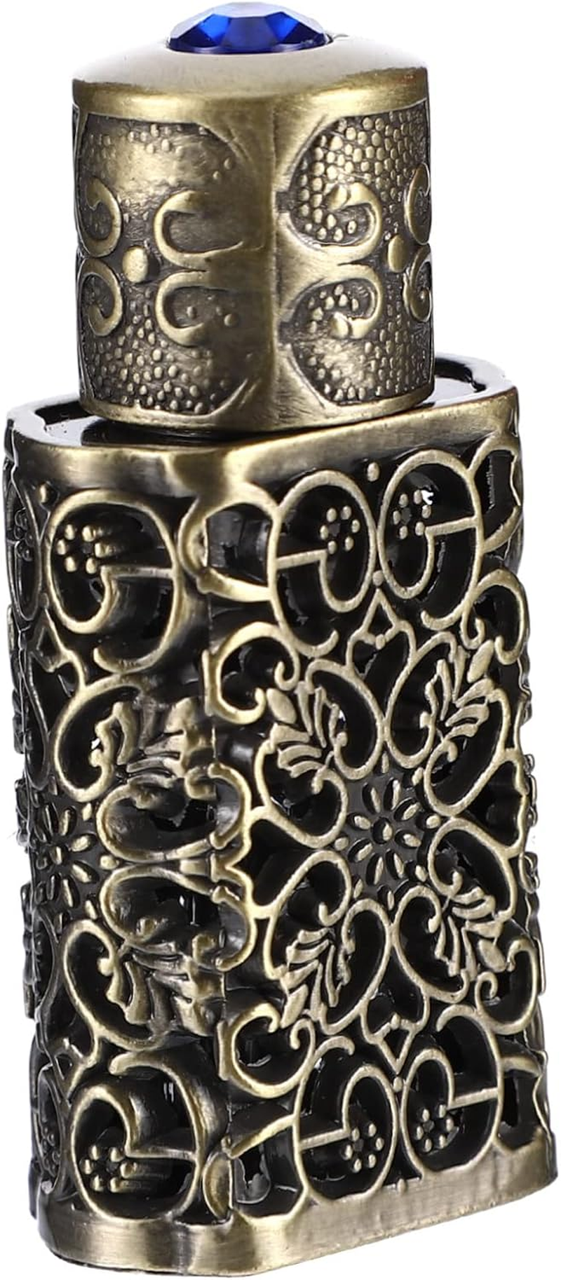 Metal Essential Oil Storage Bottle 3Ml Hollow Flower Engraved Leak-Proof Perfume Dispenser for Scientific and Craft Applications