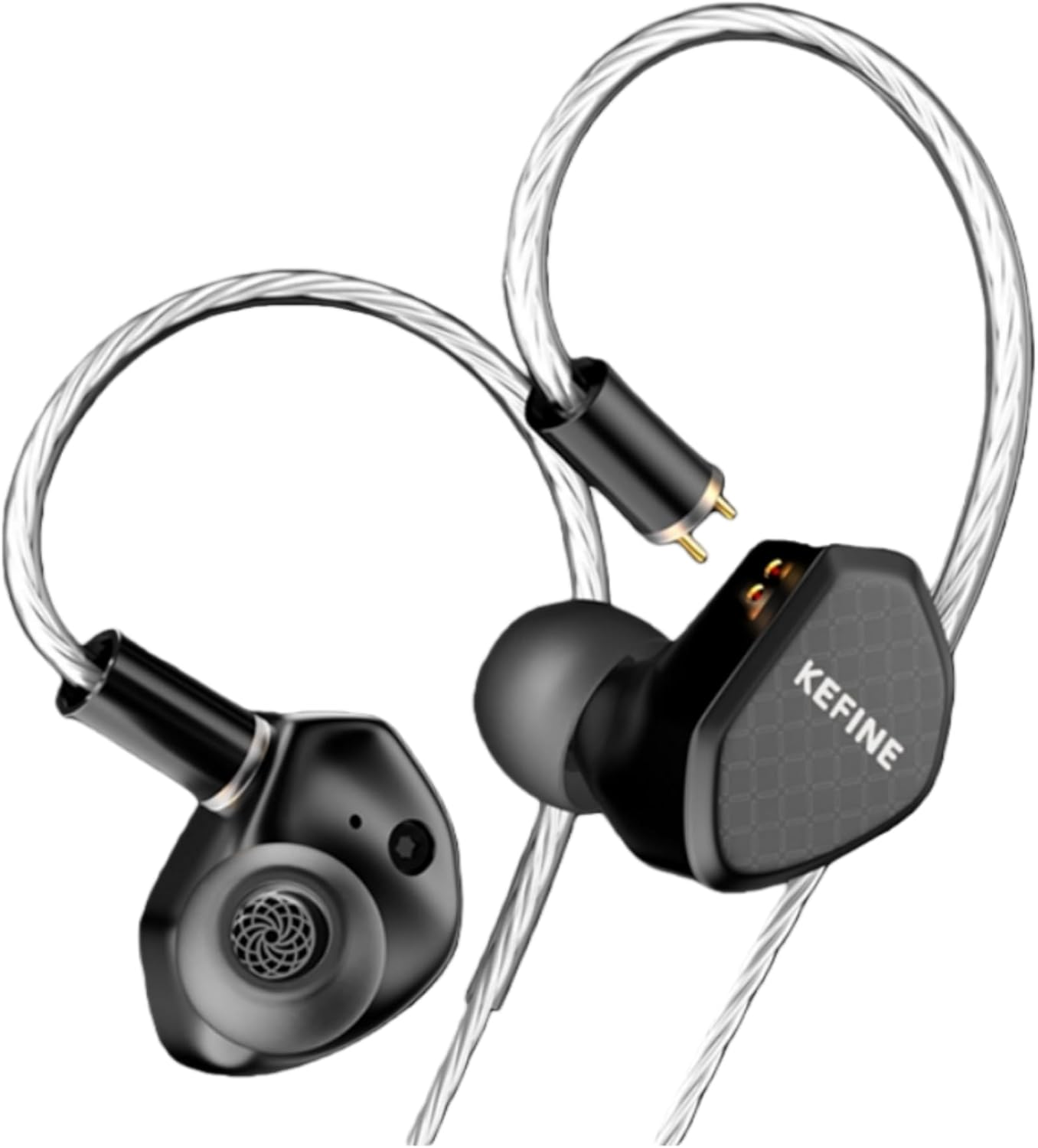 Hifigo Kefine Klean High-Fidelity Earphones, 10Mm DLC Dynamic Driver IEM Earbuds with Interchangeable Nozzles and Dual-Cavity Structure (Klean)