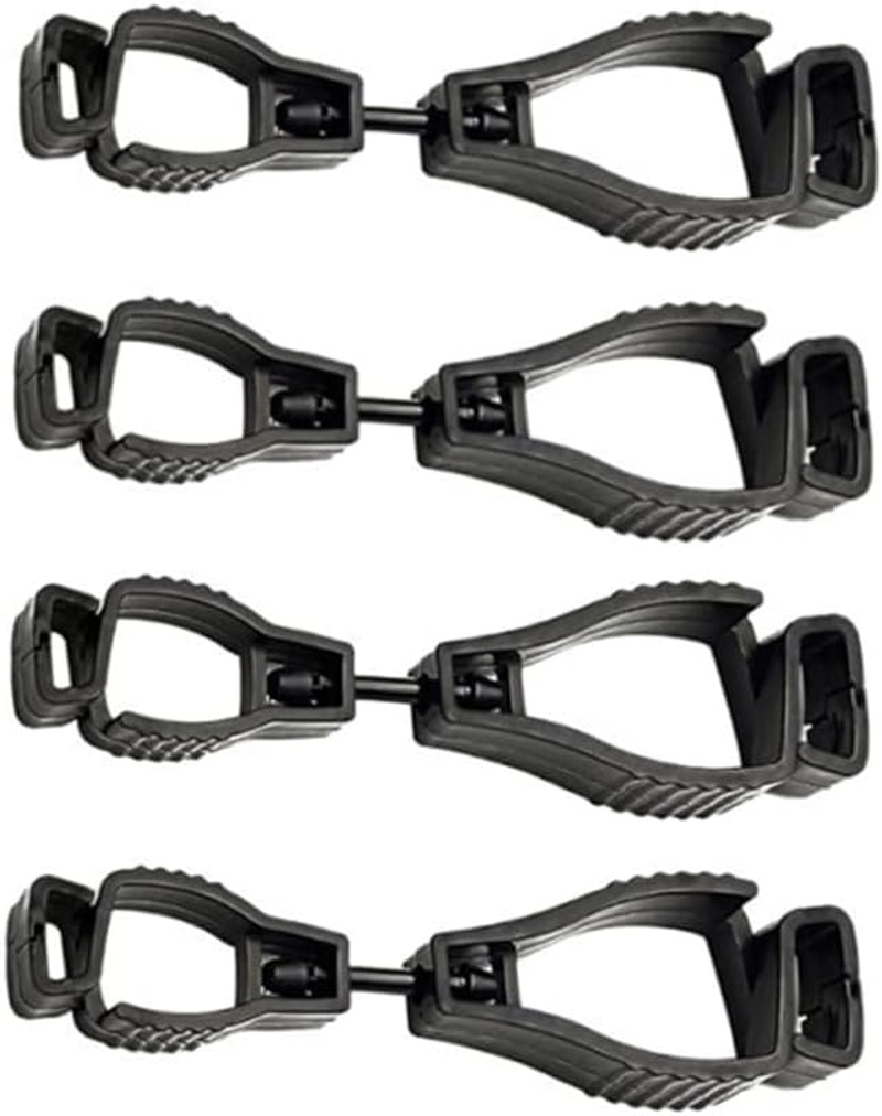 4 PCS Glove Clips, Black Grabber Clip Safety Work Keeper, Clamp Catcher Labor Holder Guard for Work Gloves