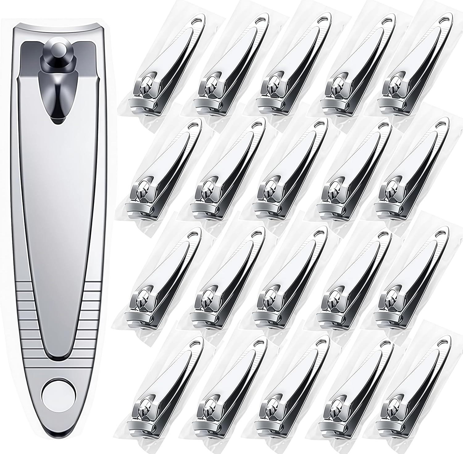AVERZELLA Travel Nail Clippers Set 20 Pack for Men Women, Small Toenail Clippers Fingernail Clippers in Bulk Flat Edge, Mini Finger & Toe Nail Clippers for Homeless Care Package Supplies Bulk image number 4