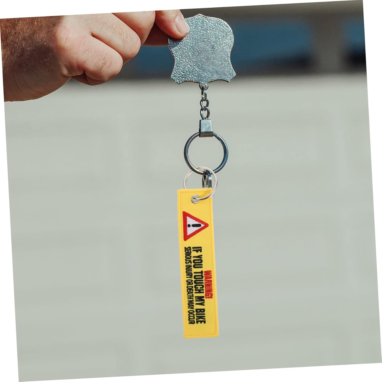 Operitacx 3Pcs Key Chain Detachable Key Tags Hazard Warning Bike Signs Personal Motorcycle Keychain Retractable Sports Bike Keychain Car Exercie Bikes Key Ring Pendant Name Charm Polyester image number 3