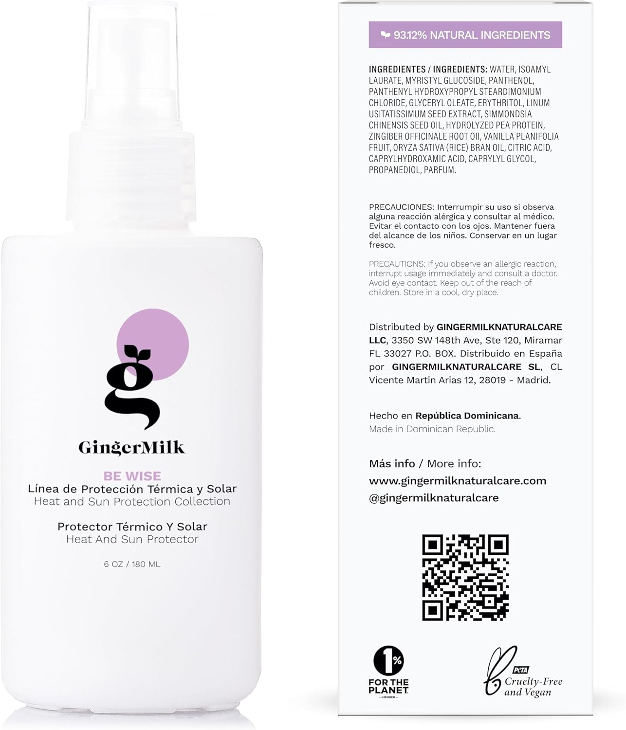 Ginger Root Extract | Thermal and Solar Protection for All Types of Women'S and Men'S Hair, Stimulates Growth and Controls Loss - 6 Onz | Be Wise image number 2