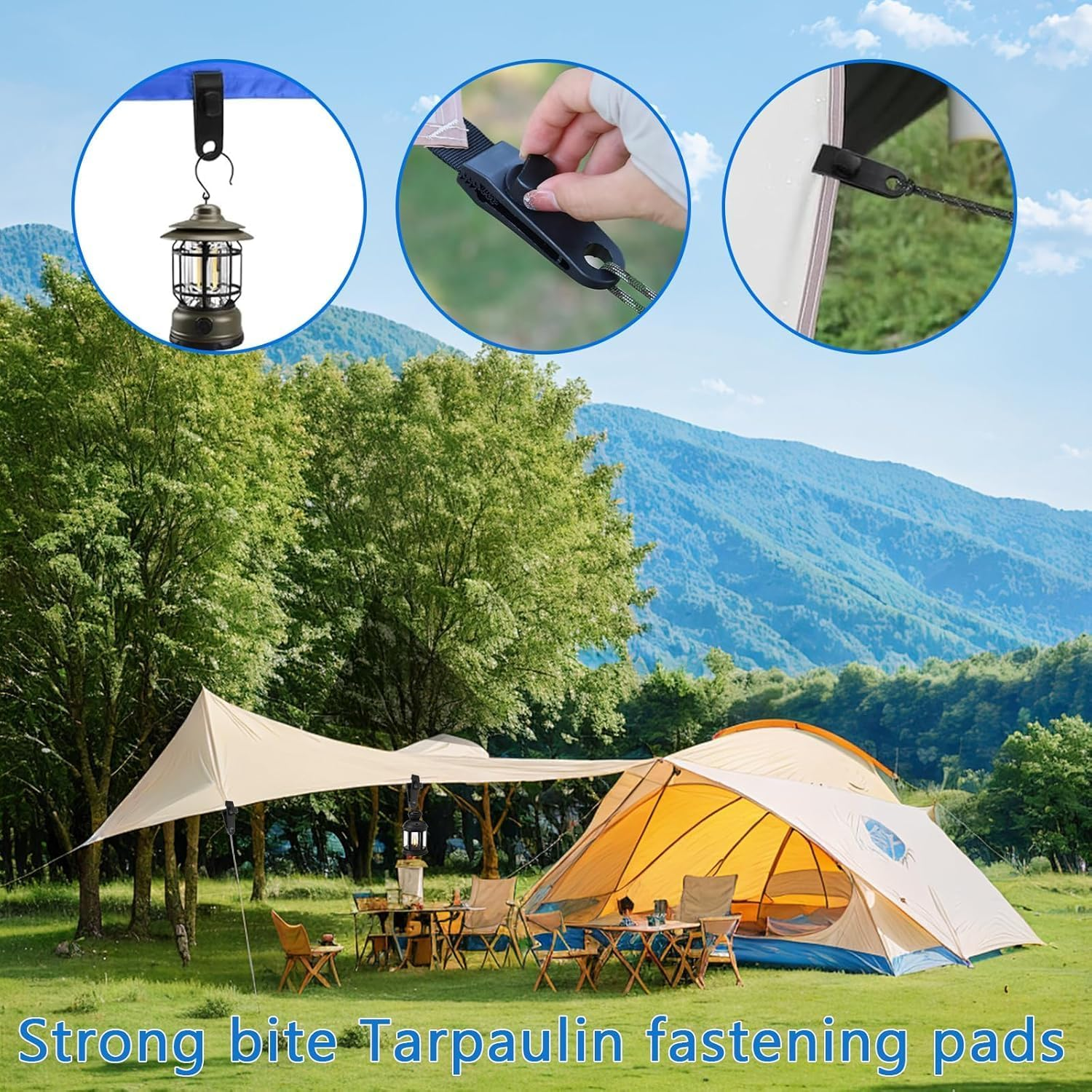 Heavy Duty Tarp Clips - 10 Pack Lock Grip Clamps for Awnings, Outdoor Camping, Canopy, Car Cover, Pool Cover - Windproof 60Mph Strong Wind Resistant Tarpaulin Fasteners