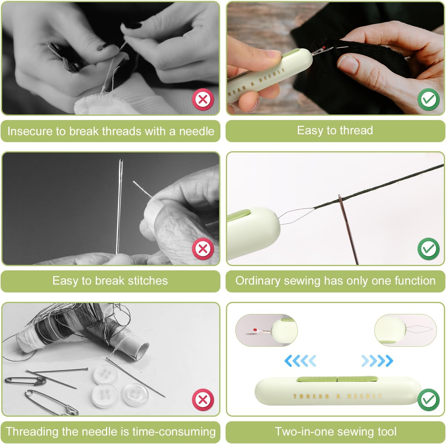 Needle Threader Kit, Plastic Needle Threaders Fish Mouth Sewing Machine Needle Threading Tool Loop Needle Threader Easy Insert Needle Threader for Sewing Knitting Quilting Craft image number 6