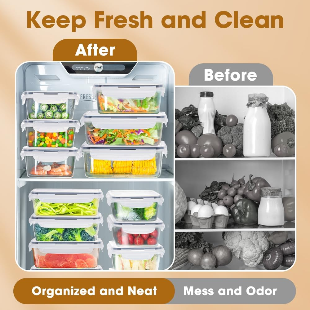 ZUNI 10 PCS Airtight Food Storage Containers with Lids, Plastic Containers for Kitchen Pantry Organization, Bpa-Free, Leak-Proof, Microwave/Dishwasher Safe with Labels & Pen image number 4