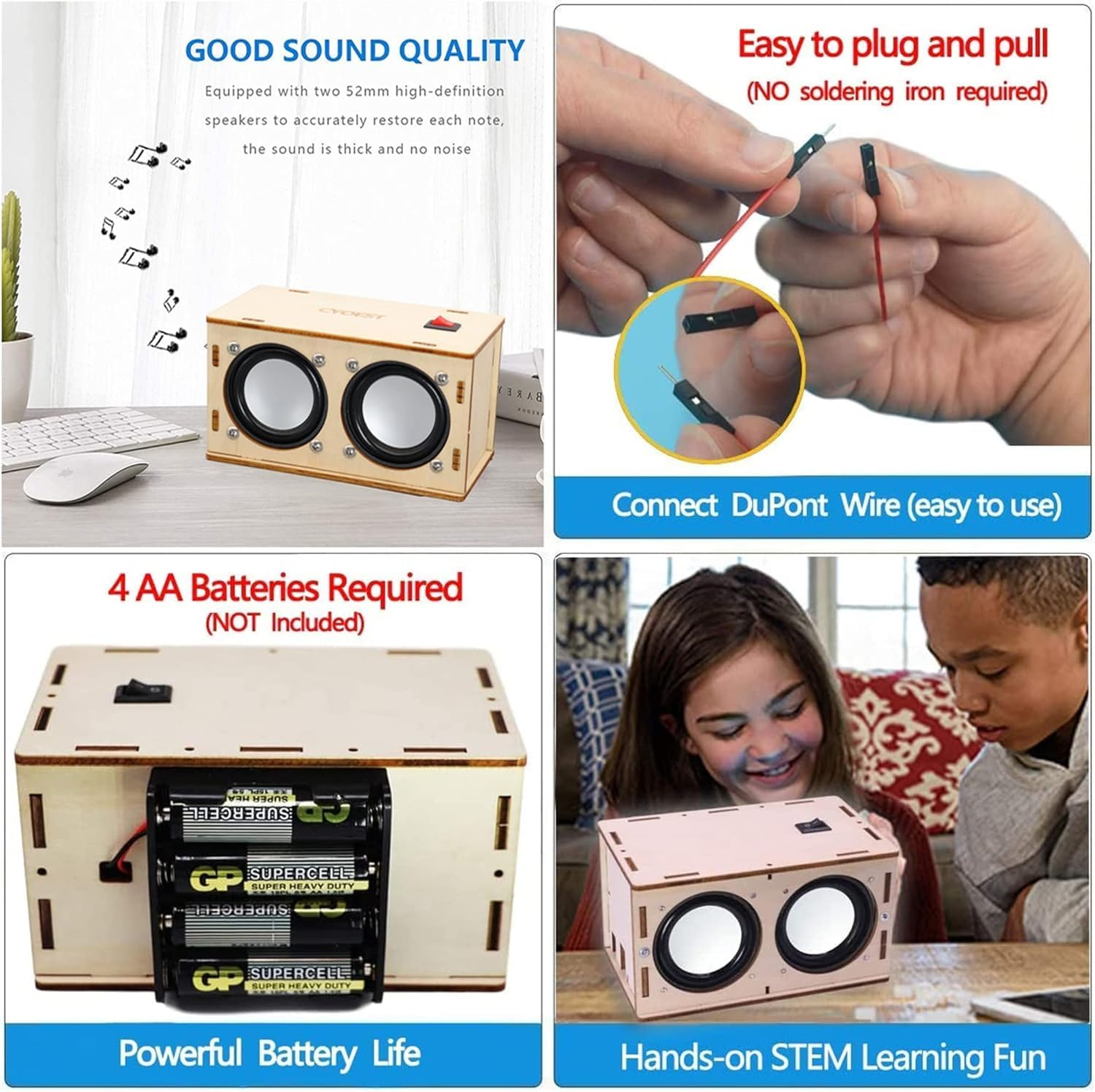 Build Your Own Bluetooth Speaker, STEM Projects for Kids Ages 8-12, Science Gifts for Teen Boy, Birthday for Kids, Gift Ideas for 9 10 11 12 13 14 Year Old Teenage Boys image number 3