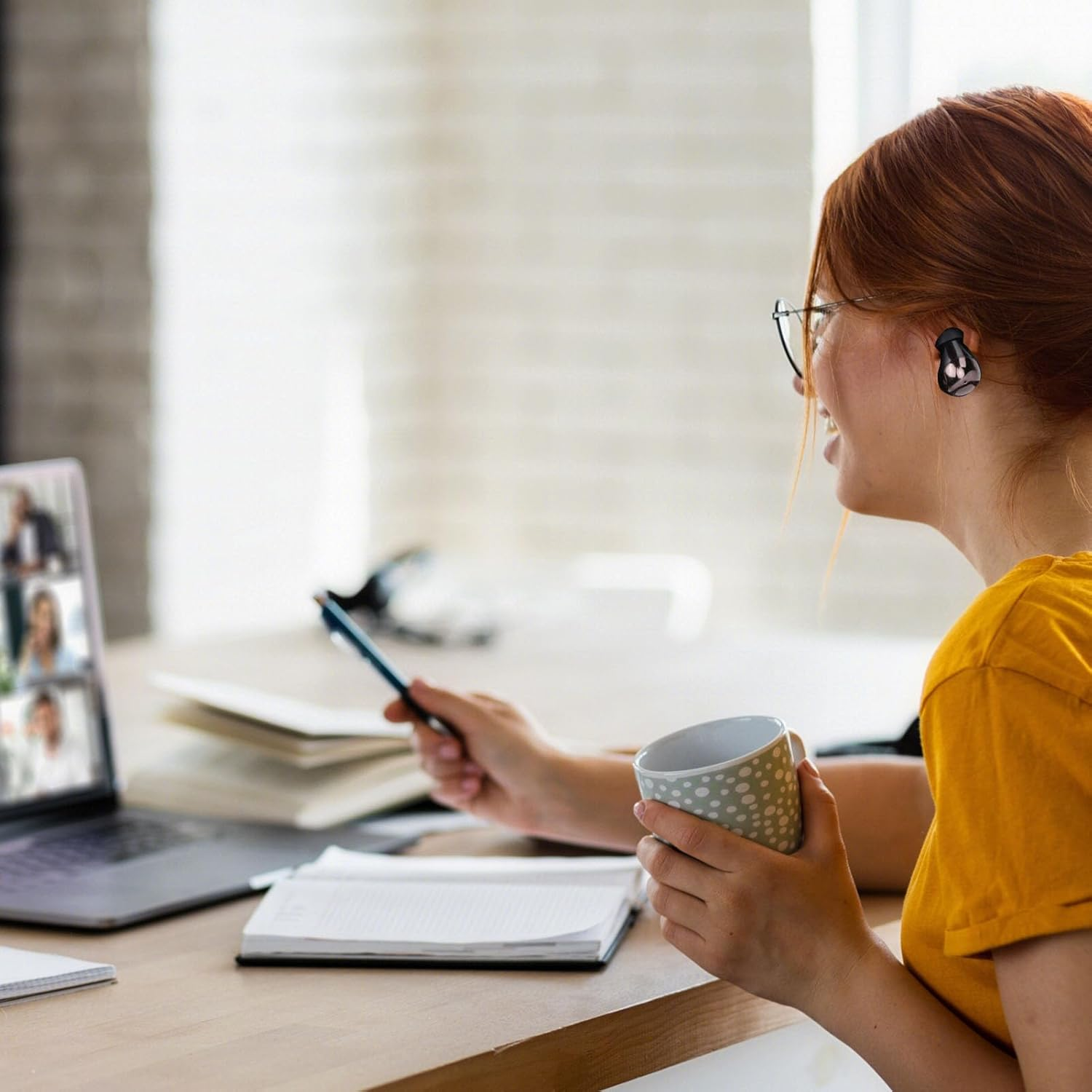 Sharainn Wireless Earphones, Language Translation Earbuds Smart Touch Control for Study Abroad image number 4