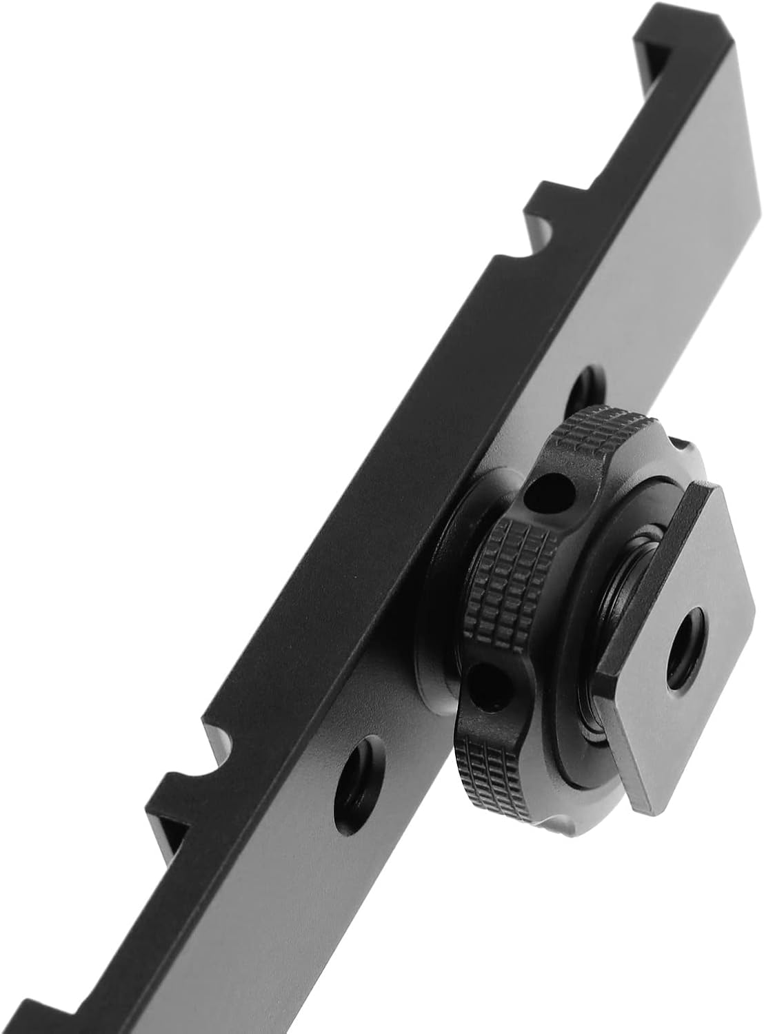 VGOL Hot Shoe Adapter Camera Dual Cold Shoe Mount Bracket Aluminum Alloy Hot Shoe Extension Bar for Microphone Flash LED Lights Monitors 1/4" Thread Hole image number 2