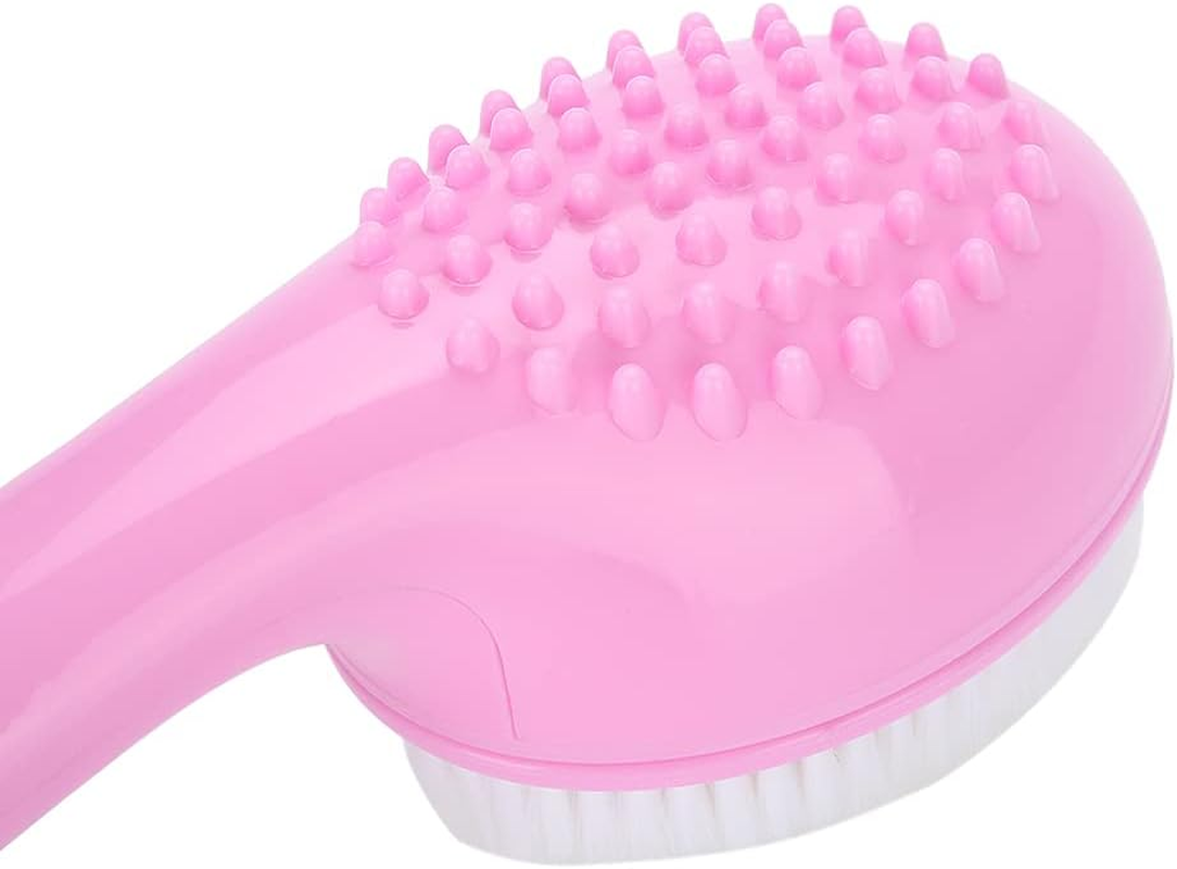 Long Handle Bath Brush with Back Scrubber + Loofah Rub Sponge Back Skin Massaging Shower Tool,Material PP