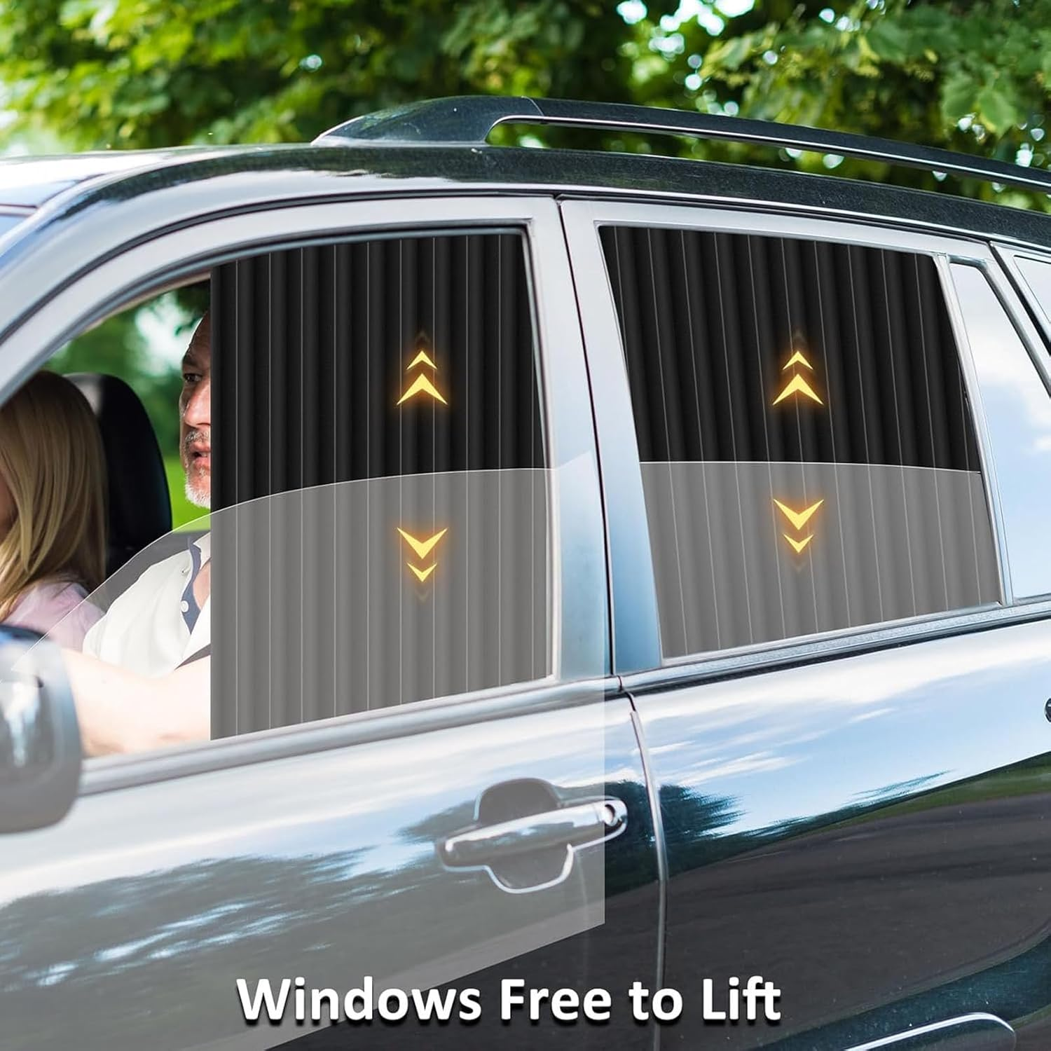 Car Side Window Sun Shade,Annuoyi 4 PCS Universal Car Side Window Sun Shades,Privacy Curtains with Heat and UV Protection,For Breastfeedingtaking a Napchanging Clothescamping (Front&Back 4Pcs) image number 5