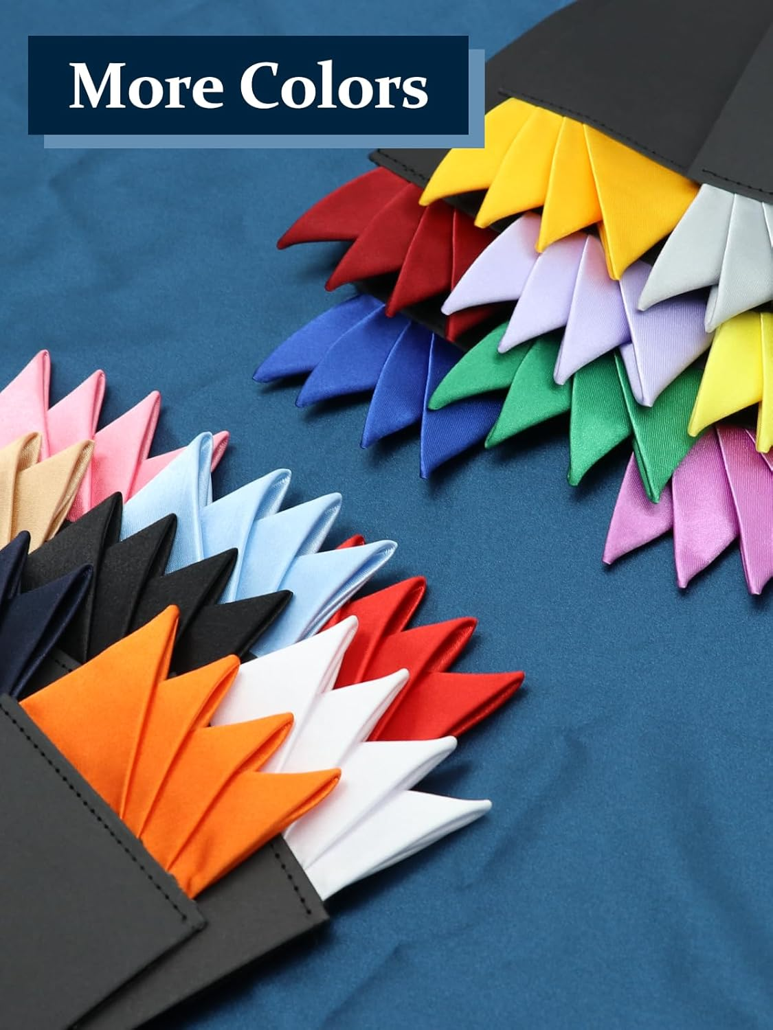 GHTIYLP Prefolded Pocket Squares for Men Solid Color Pre-Folded Mens Handkerchief Suit Pocket Square for Business Wedding - Red Mountain image number 4