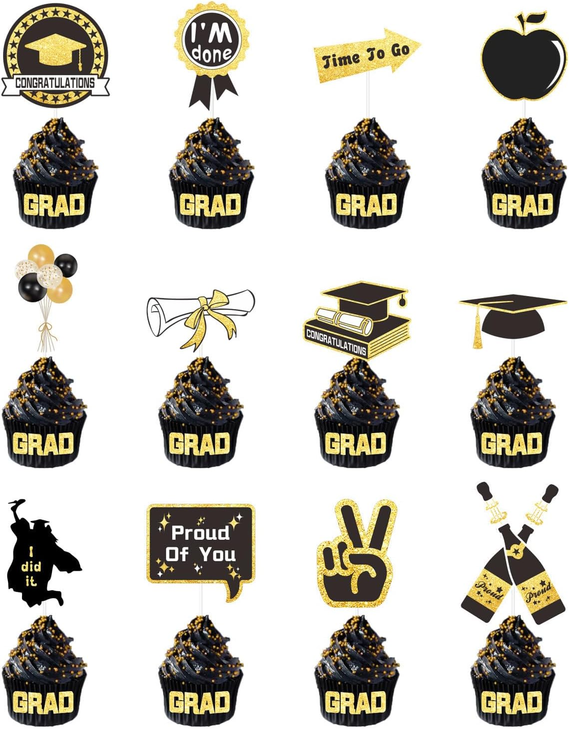 1 Set of Graduation Season School Reunion Party Decorations, Flag Pulling Balloon Cake, Plaque Insertion Spiral Decorations (33Pcs)