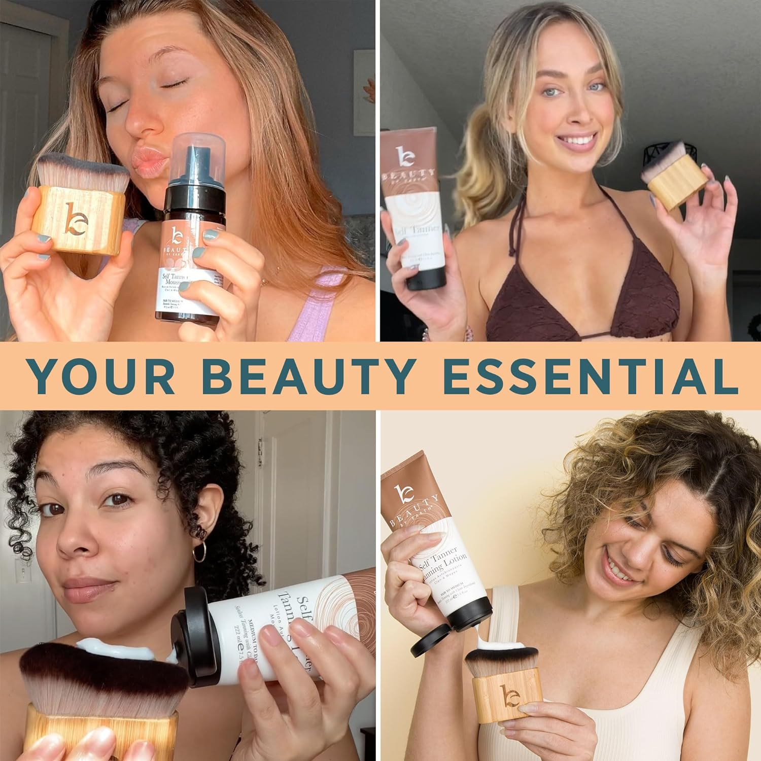 Ultra Soft Self Tanner Brush - Kabuki Brush for Body Foundation & Makeup, Blending Applicator for Tanner, Self Tanning Mitt, Achieves Sunless Streak-Free Fake Tan, Durable & Easy to Clean image number 1