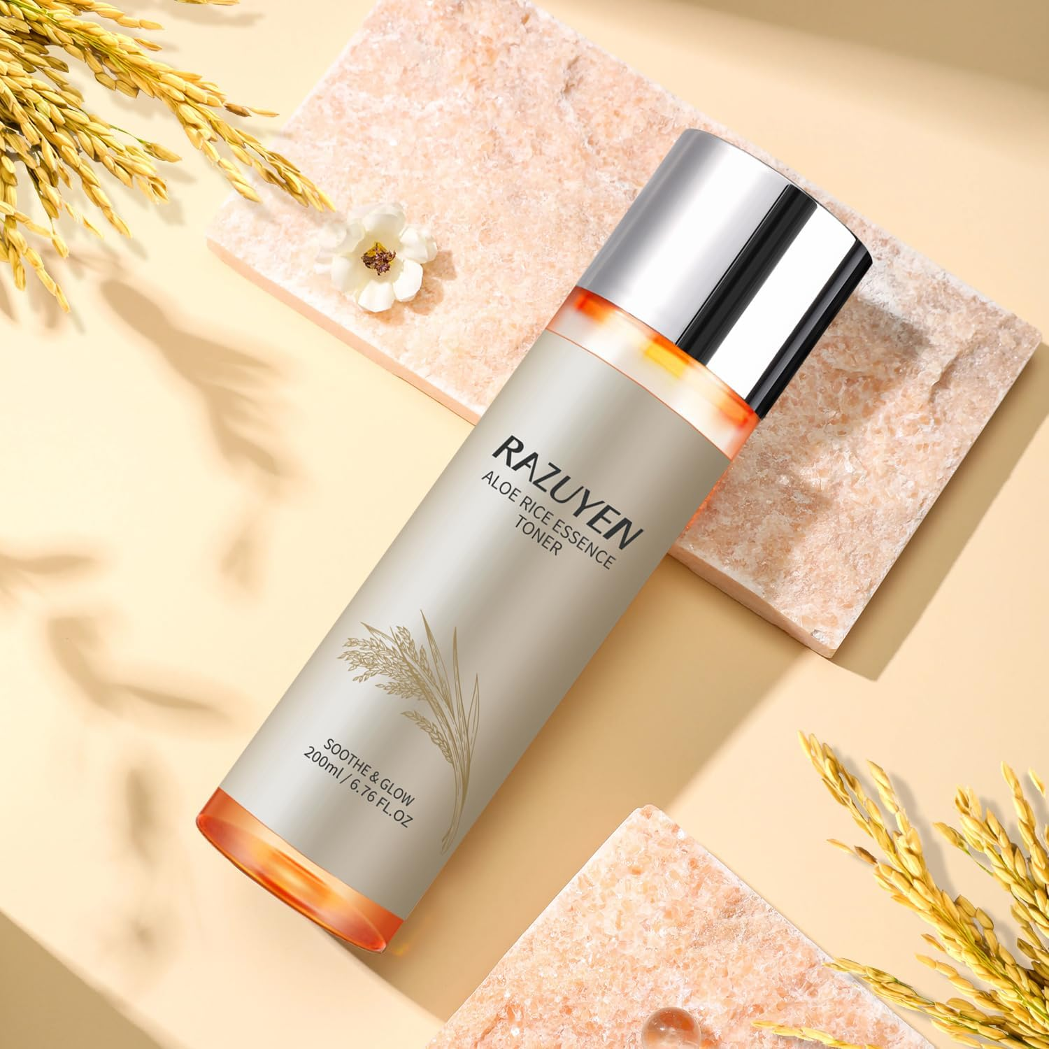 200Ml / 6.76Fl Oz Rice Toner with Aloe Leaf Water, Niacinamide and Centella Asiatica, Milky Toner for Soothing and Glowing Skin, Vegan Face Toner, Alcohol and Fragrance Free image number 6