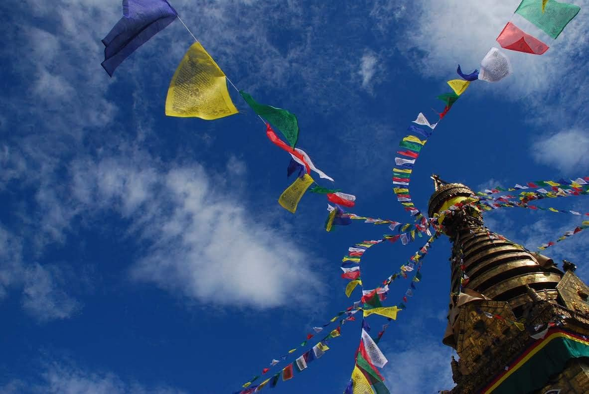 KRISMYA Tibetan Tranquil Prayer Flags-Pack of 100 (10In X 9In) Indoor Outdoor Satin Affirmation Windhorse Prayer Flags image number 2