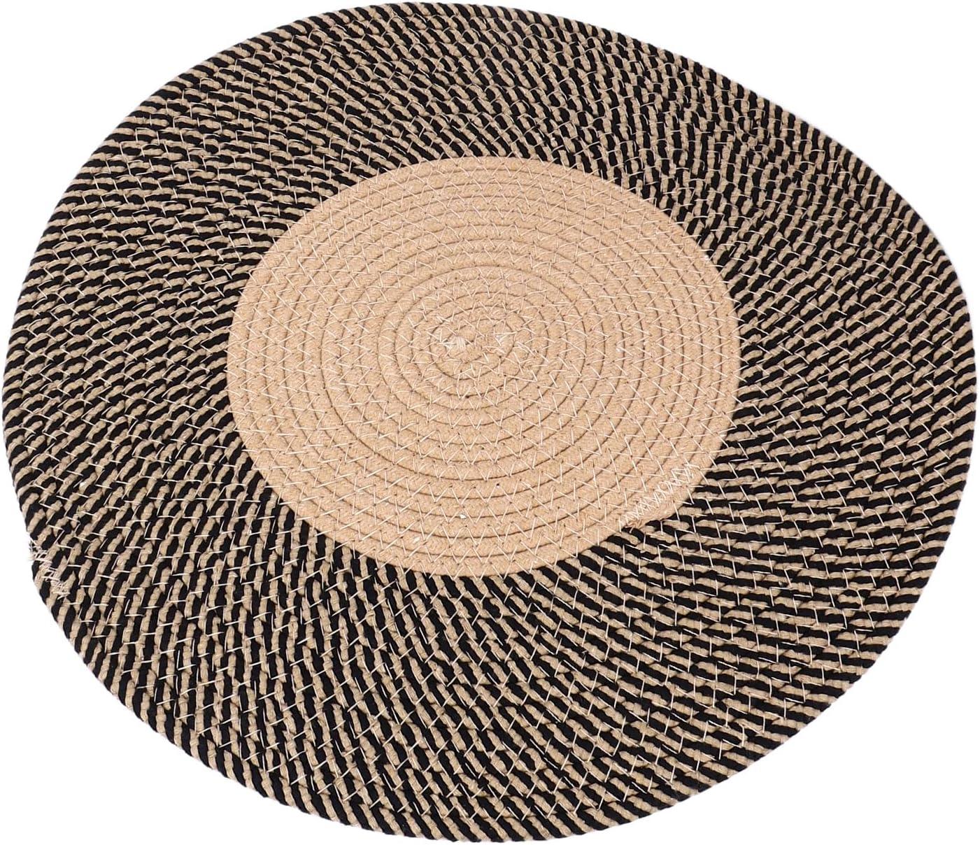 Jute Braided Rug, round Jute Rug, Hand Woven Reversible Fashionable Area Rug, Circle Carpet, Area Rug for Bedroom, Hallway, Living Room, Kitchen (Retro Color) image number 4