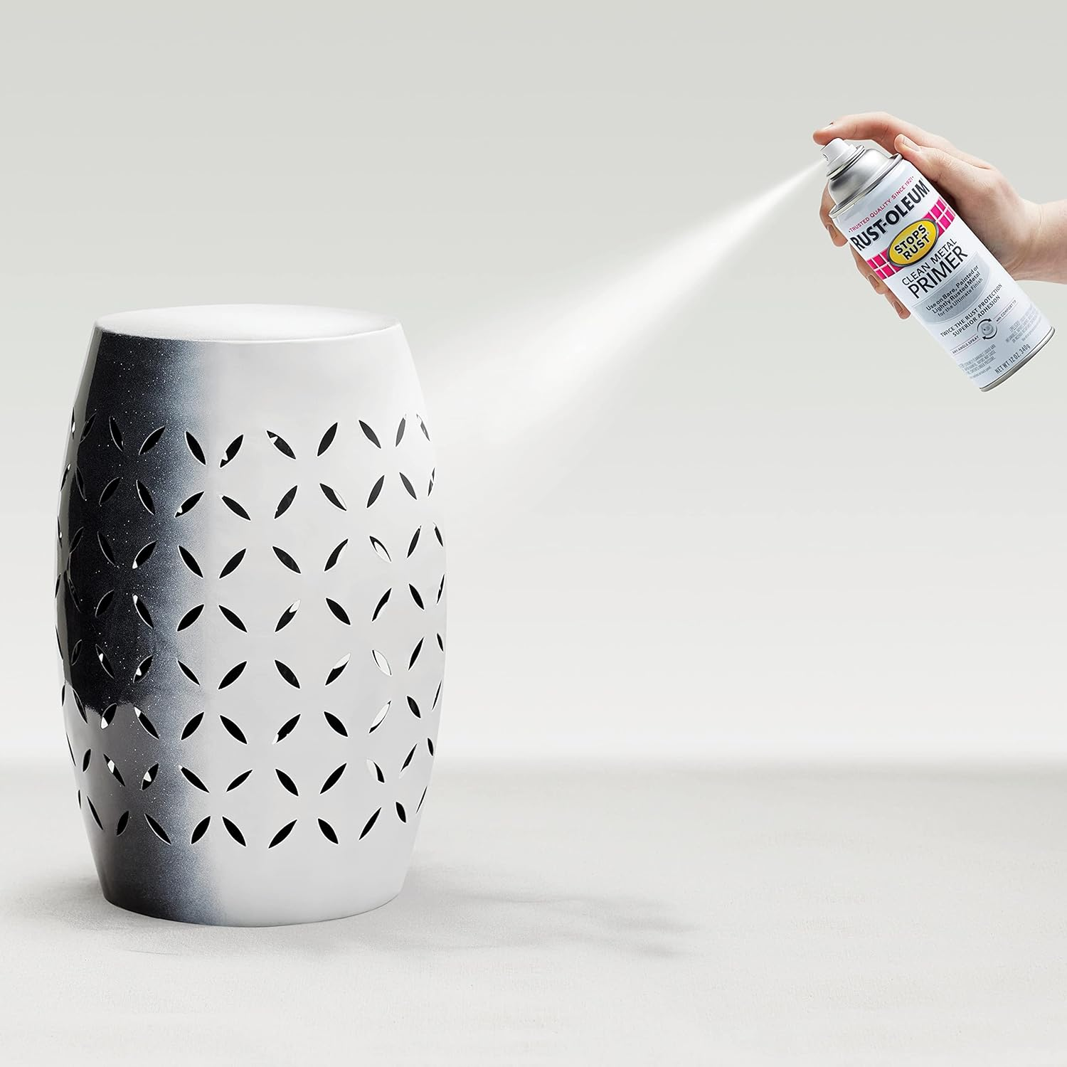 Rust-Oleum 7780830 Stops Rust Spray Paint, 12-Ounce, Flat White Clean Metal Primer image number 4