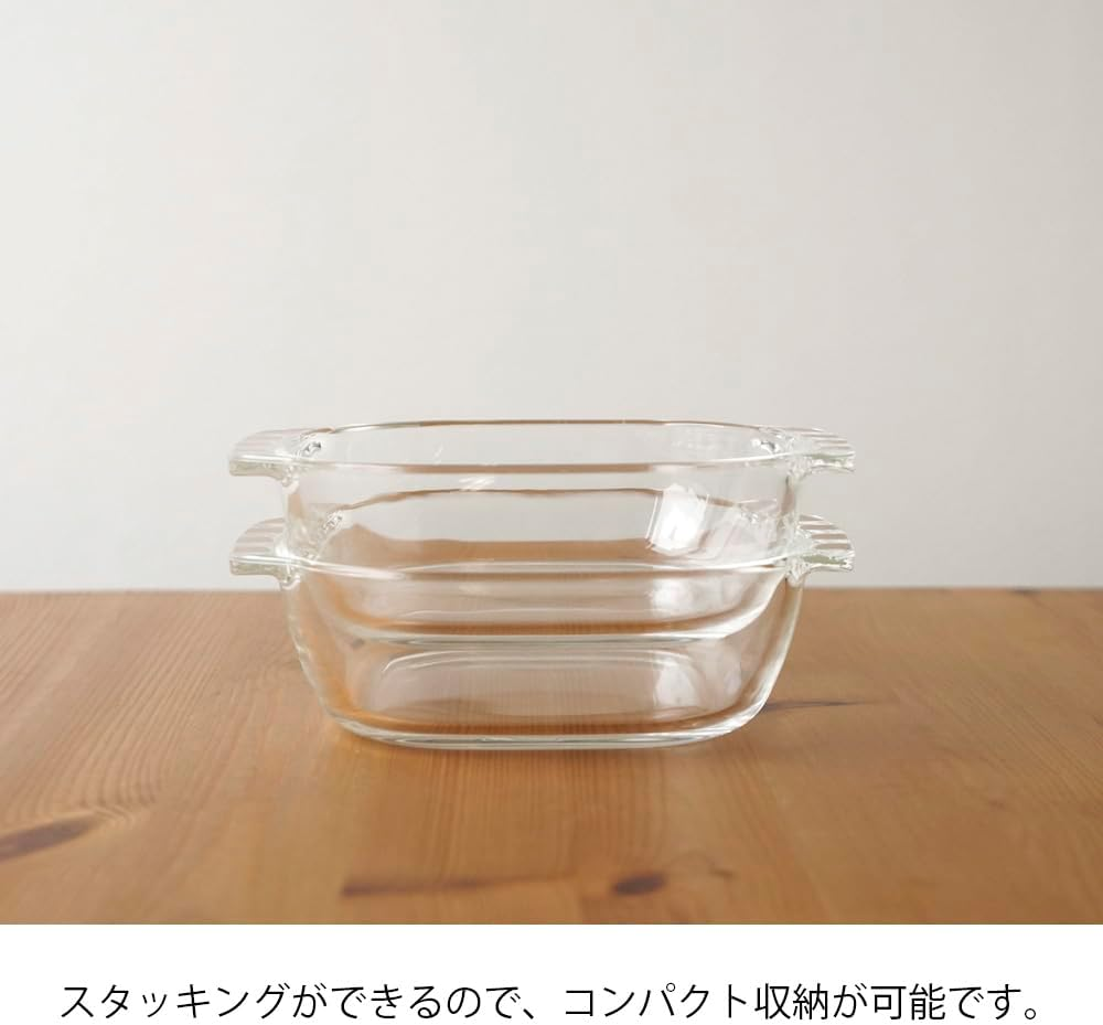 HARIO HTZ-2808 Heat Resistant Glass Toaster Dish, Set of 3, Made in Japan image number 6