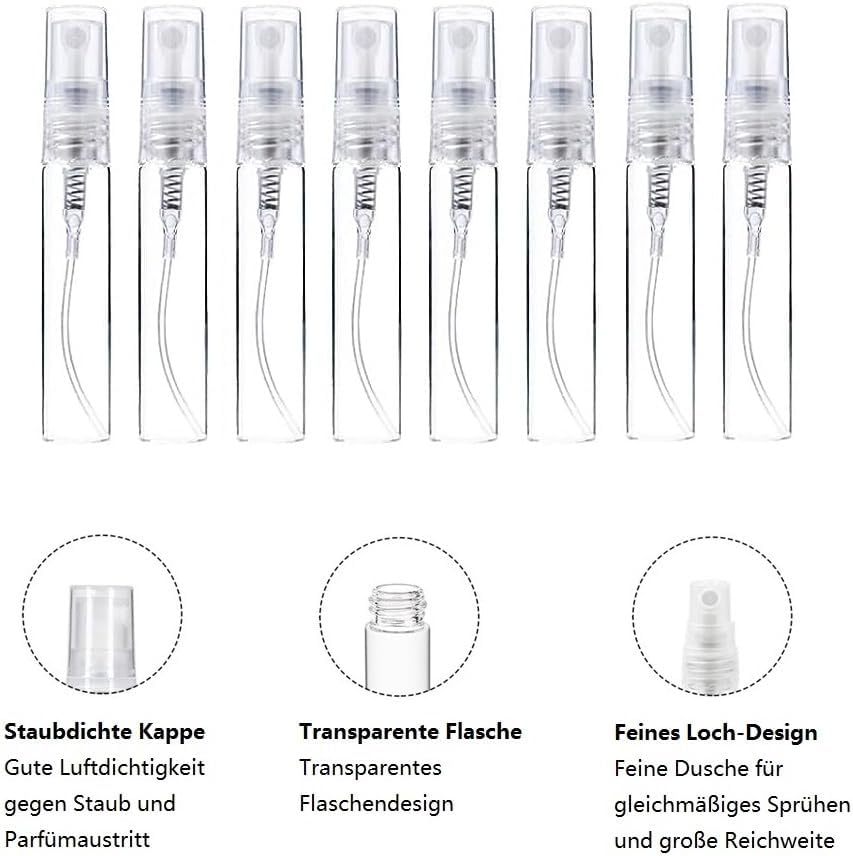 Voarge Travel Spray Bottles Perfume Dispenser Mini Spray Bottle for Perfume, Body Care Liquid, Cosmetics (30 Pieces, 5 Ml) image number 1