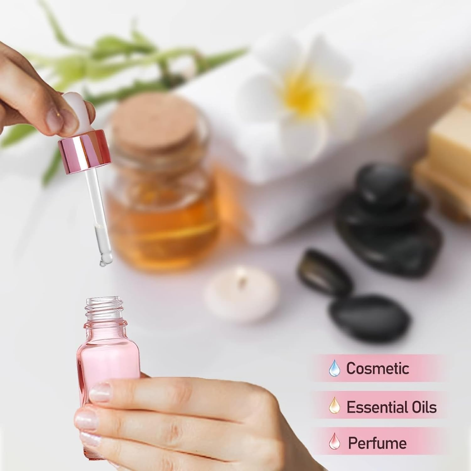 TAVVKE 10Pcs, 10Ml Glass Dropper Bottles with Dropper Pipettes, Travel Mini Refillable Empty Dropper Bottles for Essential Massage Oils/Chemical Liquid/Aromatherapy (Pink) image number 5