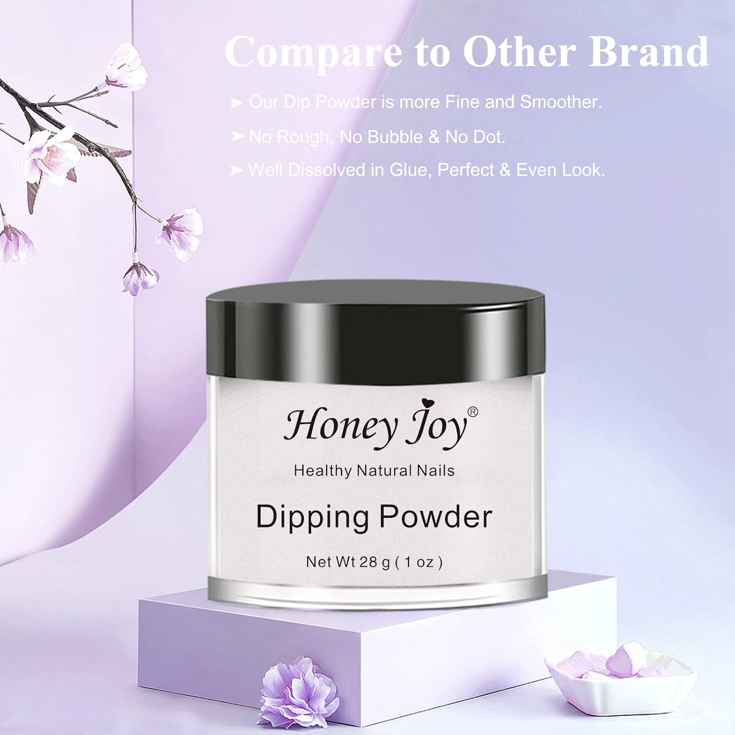 28G/Box Dipping Powder French Manicure Pink and White Clear Transparent Starter Kit Dip Powder Nails No Cure,0.98Oz per Box, Hj-Nd064B-Natural White