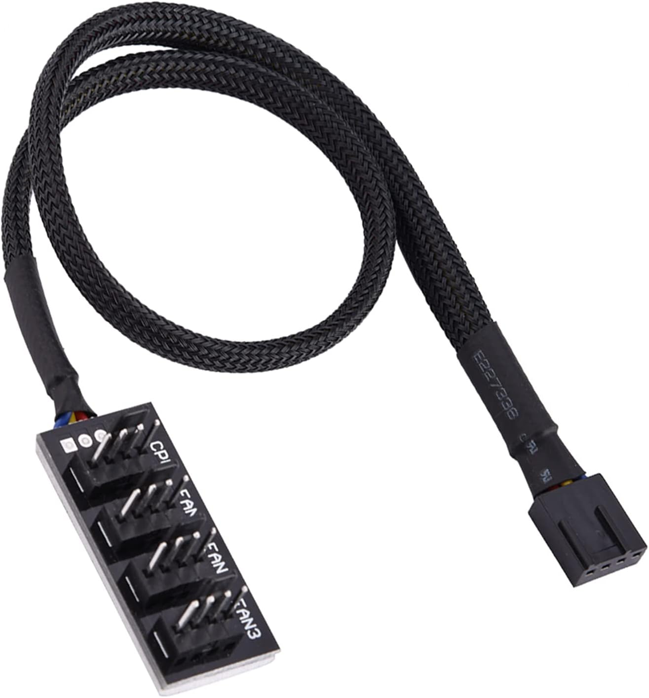 4 Ports PWM Fan Hub Splitter, 4 Way Fans Power Extension Cables CPU Multi Splitter Connector Supply Cable Adapter Compatible with Cooler Case Desktop PC ATX Computer Four or Three Pin image number 2