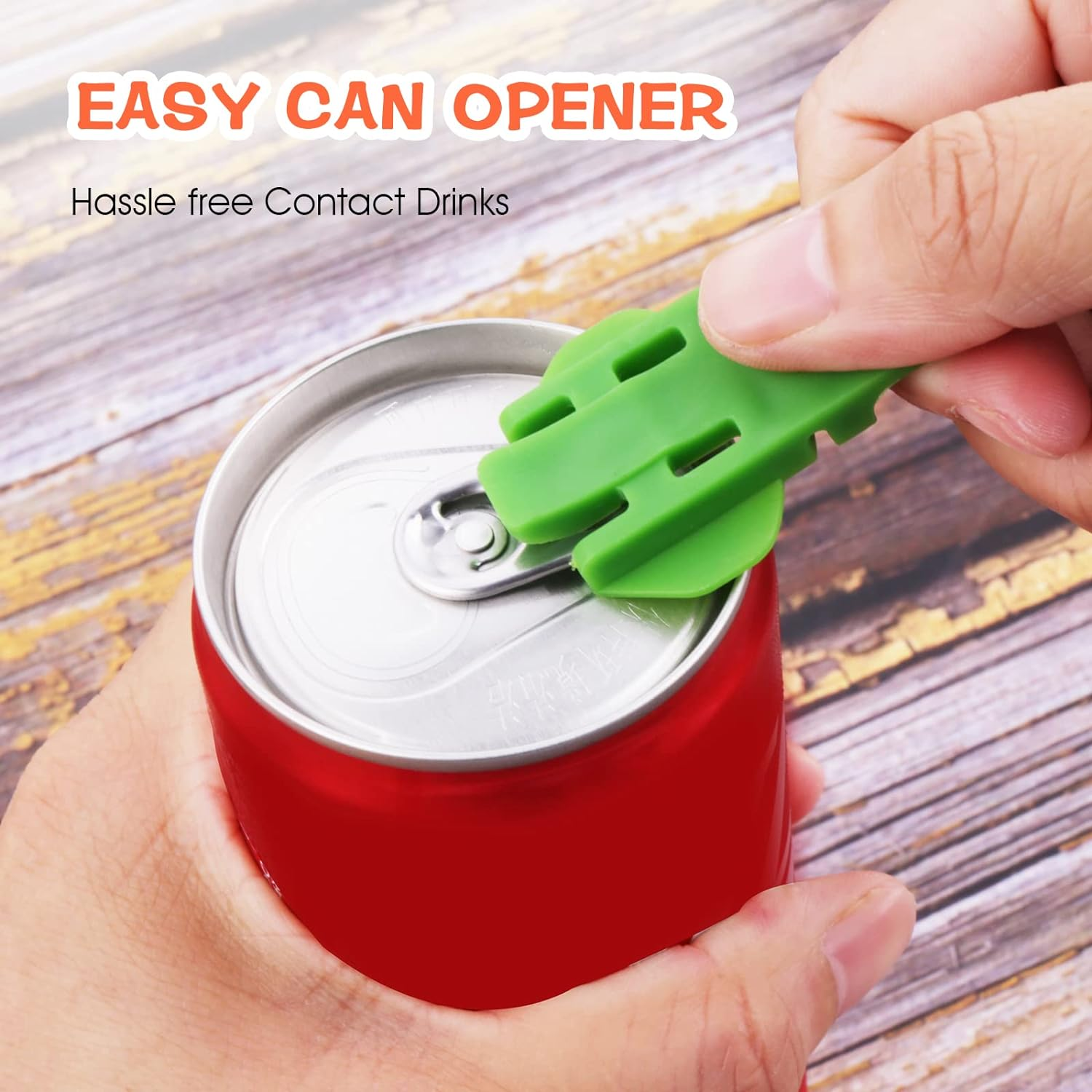 Abeillo 12 Pieces Manual Easy Can Opener, Soda Beer Can Opener Beverage Can Top Ring Opener Tool, Leakproof Soda Can Cover Can Openers for Pop, Coke, Beer, Soda, Aluminum Beverage image number 5
