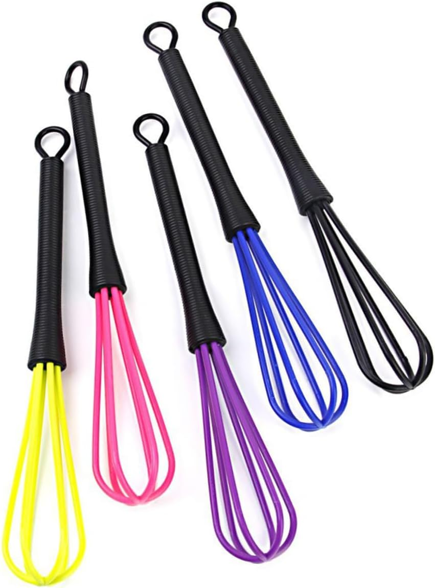Garneck 5Pcs Mini Silicone Whisks Set for Baking - Cake Mixing and Cooking - Versatile Mini Whisks Ideal for Egg Beating Dough Mixing and Hair Dyeing Durable Easy to Clean Silicone image number 5
