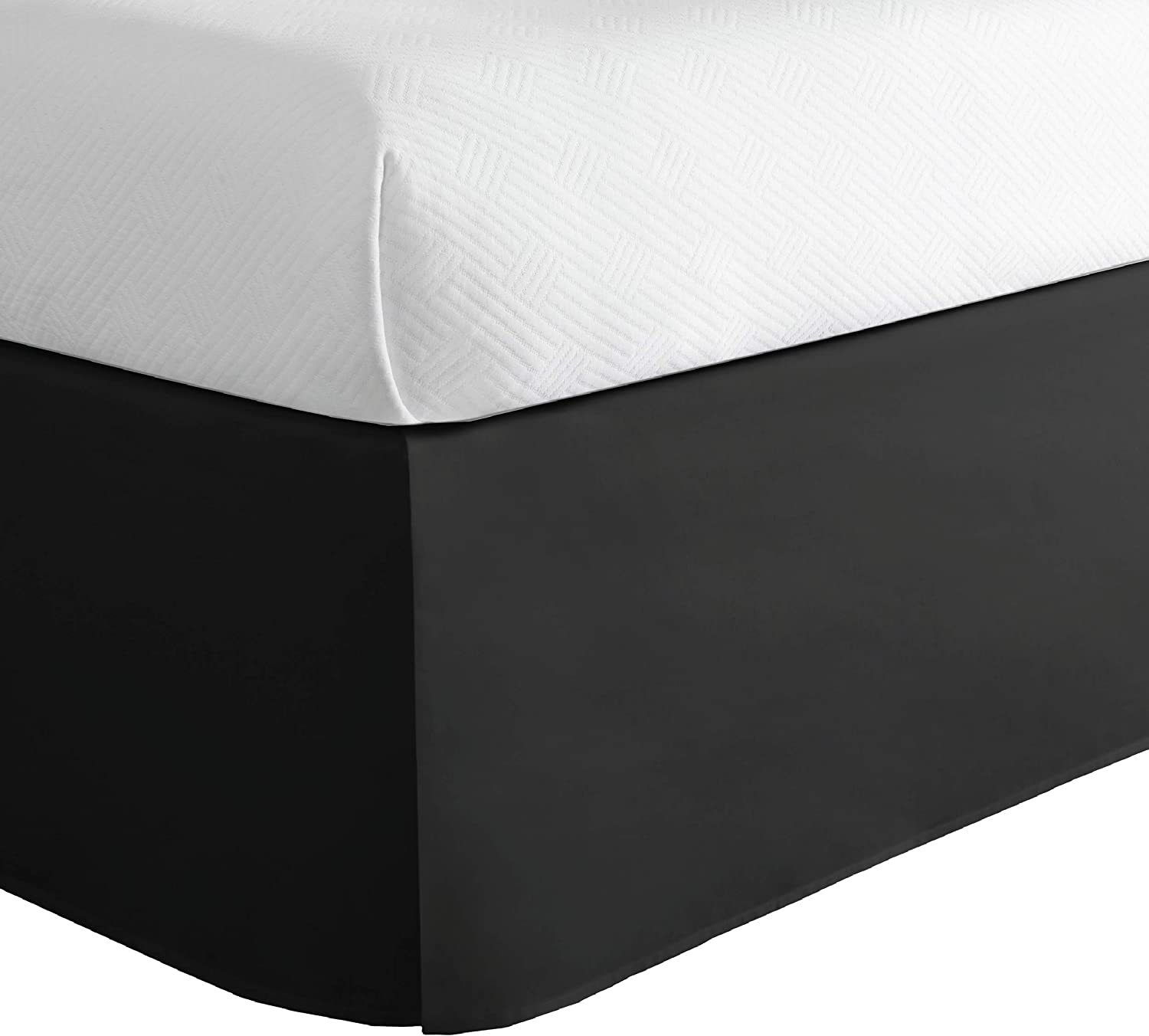 Lux Hotel Bedding Tailored Bedskirt, Classic 14" Drop Length and Pleated Styling, Black, Twin/X-Large
