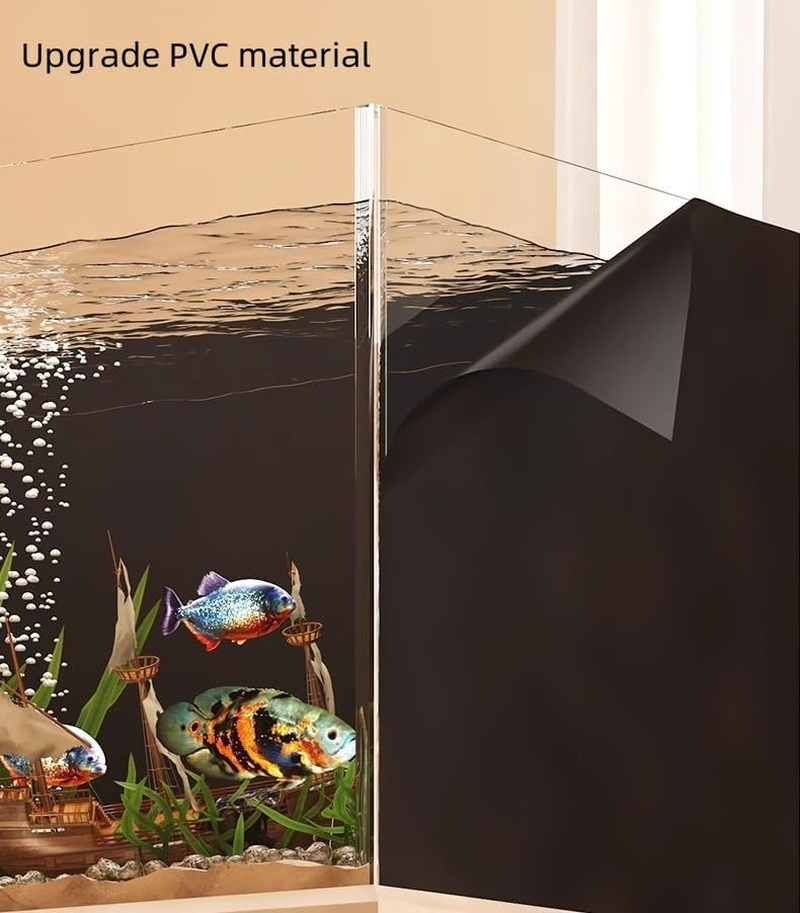 XINYUICEAN Fish Tank Background, Black Aquarium Background Static Cling, Electrostatic Adhesion Aquarium Fish Tank Wallpaper Backdrop, Vinyl Aquarium Poster Background Sticker Decoration image number 6