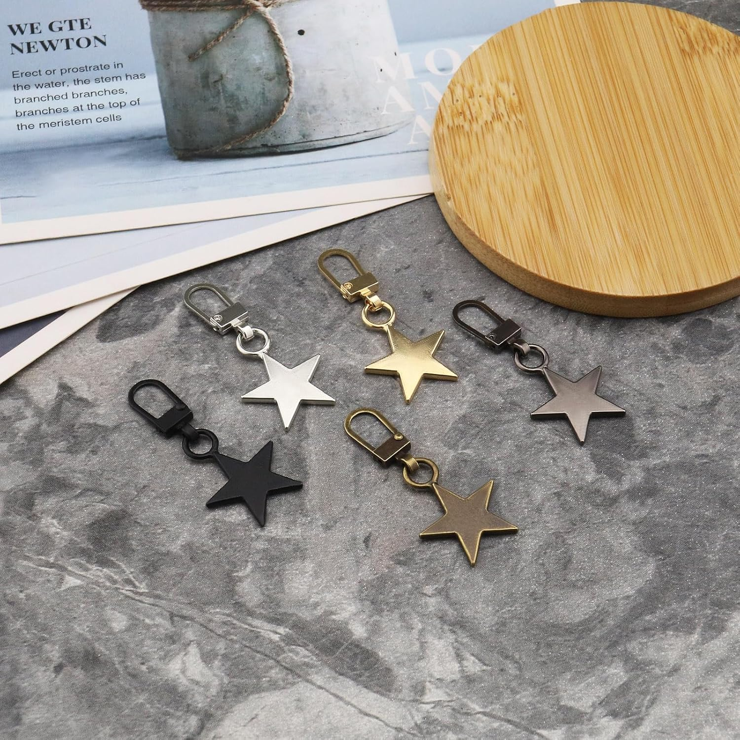 Emsea 20PCS Five-Pointed Star Shaped Zipper Pulls Metal Zipper Pulls Replacement Detachable Zip Pulls for Clothing Handbags Purses Jackets image number 4