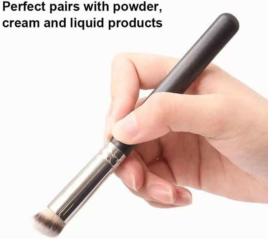 Gaodercha 2 X Makeup Brush Set with Storage Bag, Synthetic Bristles, Plastic Handle, 113 Mm Handle, 15 Mm Bristles for Foundation Powder, Daily Application of Soft Bristles for Beginners image number 4