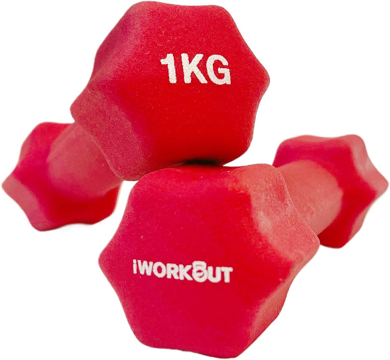 Hexagon Anti-Slip Neoprene Dumbbell Set (1KG-4KG) - Pair of Hand Weights for Men & Women,Perfect for Home Gym Strength Training, Exercise & Fitness Workouts