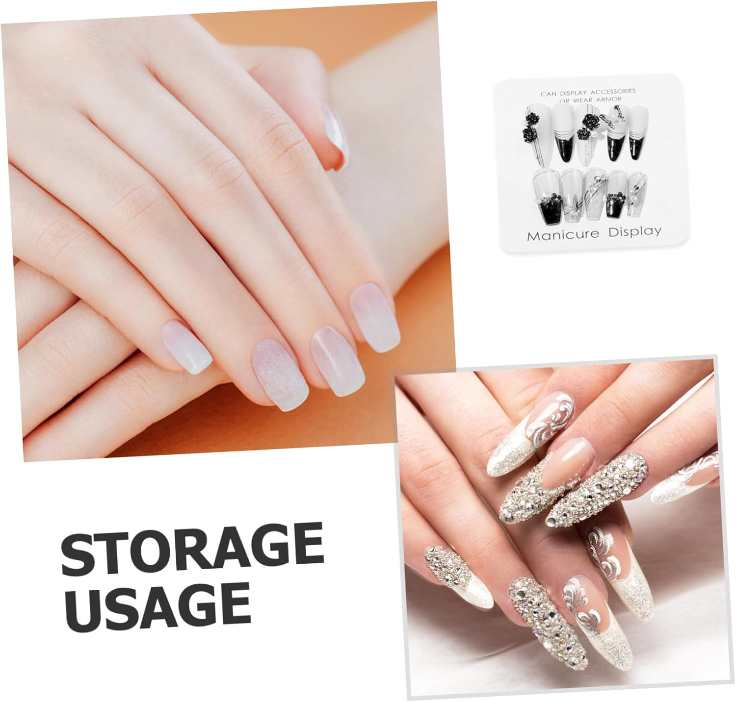 LOLIPPYY 40Pcs Nail Art Storage Card Nail Tips Display Cards Manicure Showing Board Organizer Makeup Storage Organizer image number 1