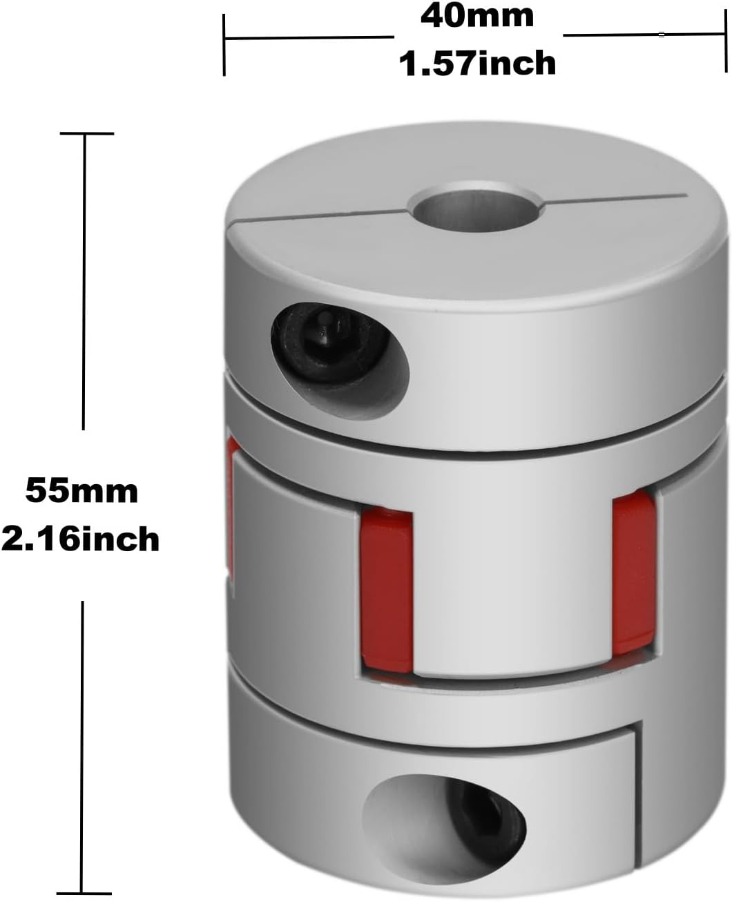 Aluminum Flexible Coupling D40Xl55,12Mm to 14Mm Spider Coupler Plum Shape for Servo Stepper Motors, CNC Machine, 3D Printer Parts image number 3